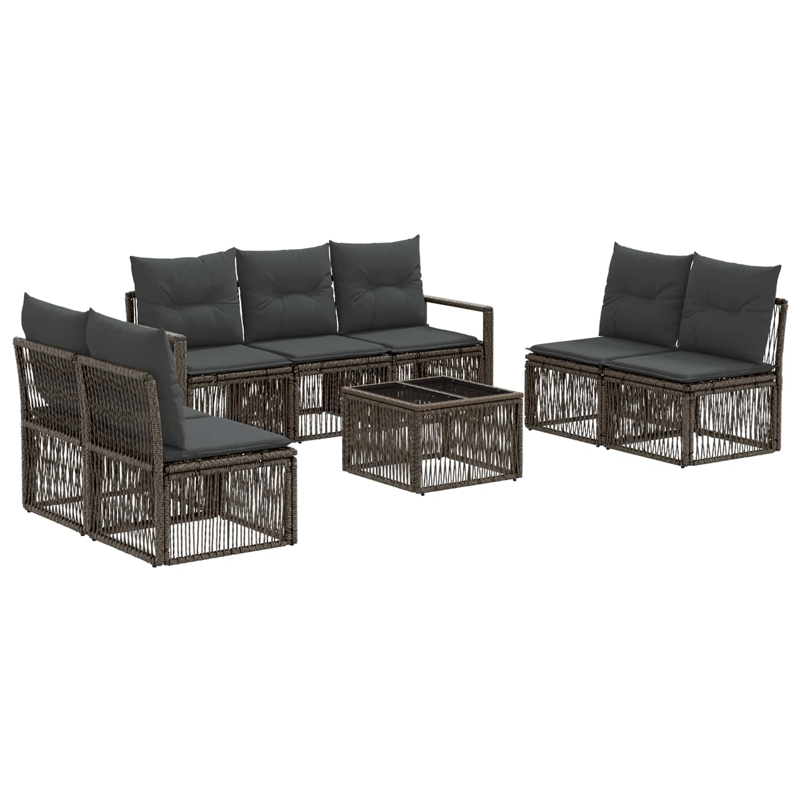 Ensemble de canapé de jardin 8 pcs Gris polyrotin - XIOS