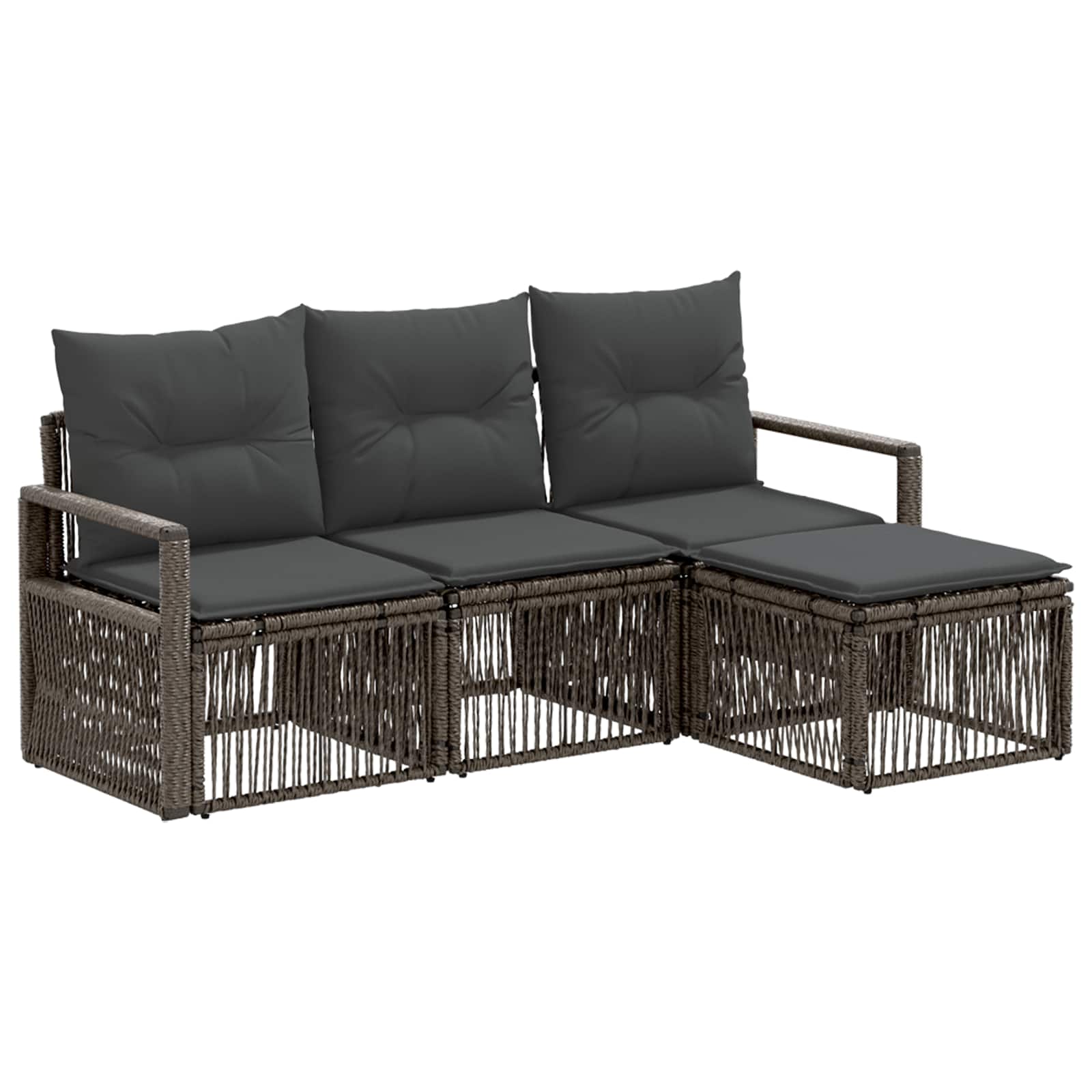 Ensemble de canapé de jardin 4 pcs Gris polyrotin - XIOS