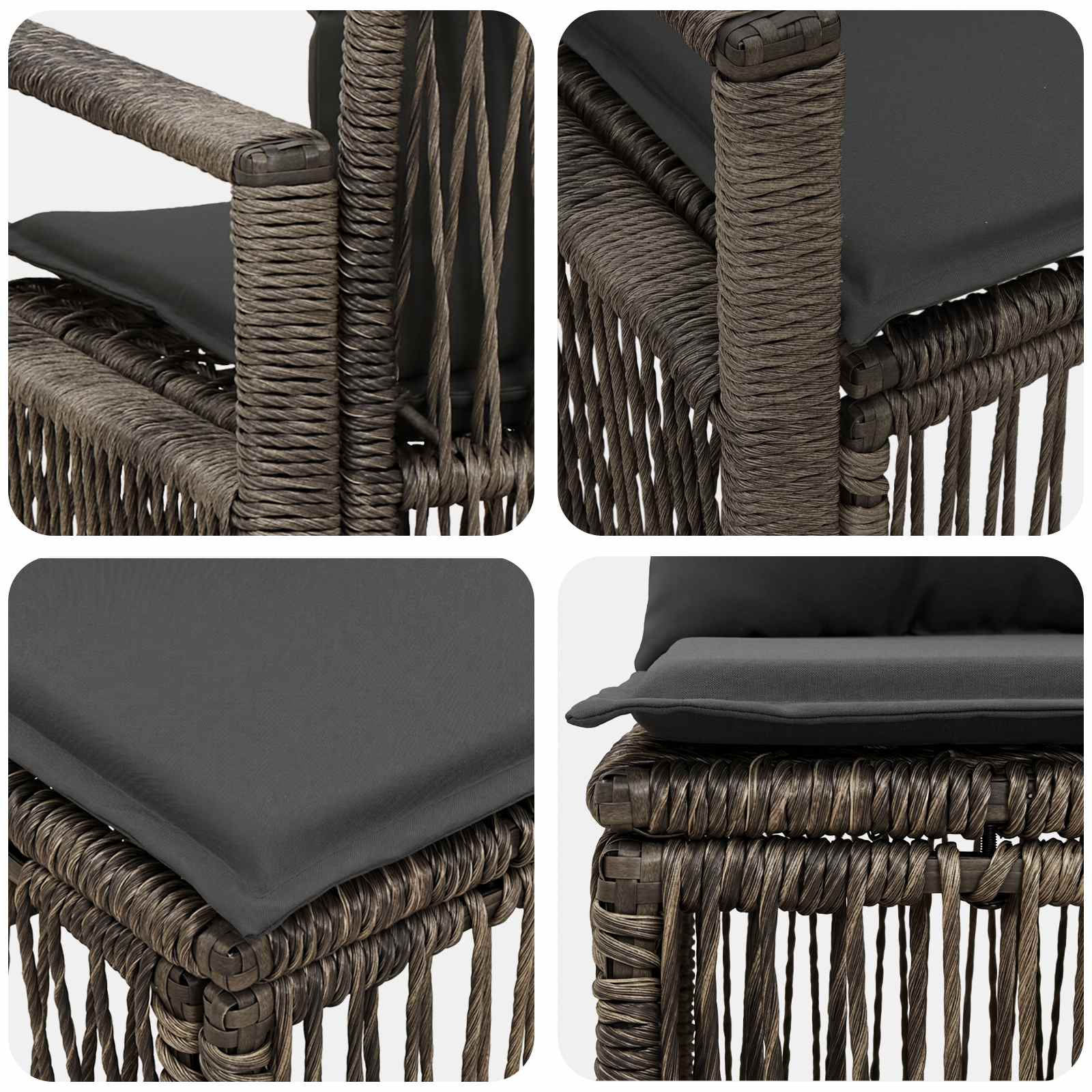 Ensemble de canapé de jardin 5 pcs Gris polyrotin - XIOS