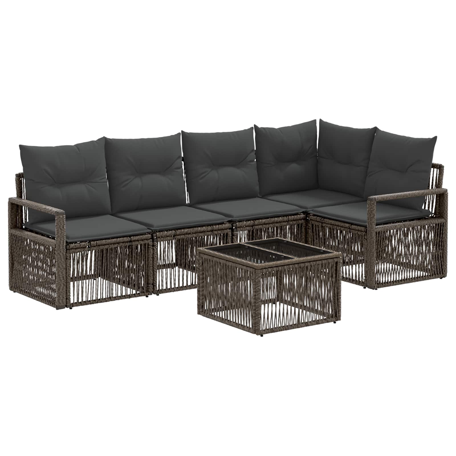 Ensemble de canapé de jardin 6 pcs Gris polyrotin - XIOS