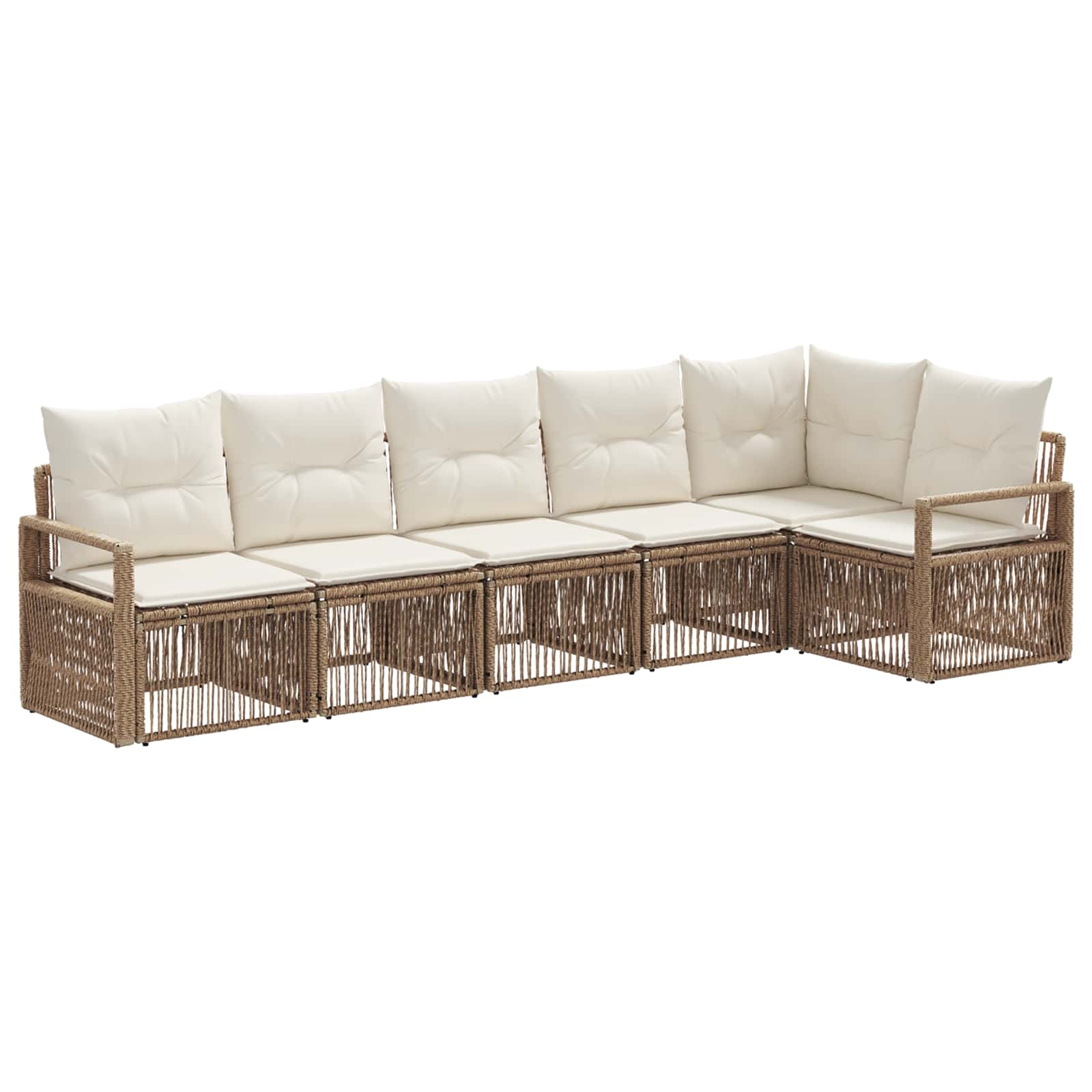 Ensemble de canapé de jardin 6 pcs Beige polyrotin - XIOS