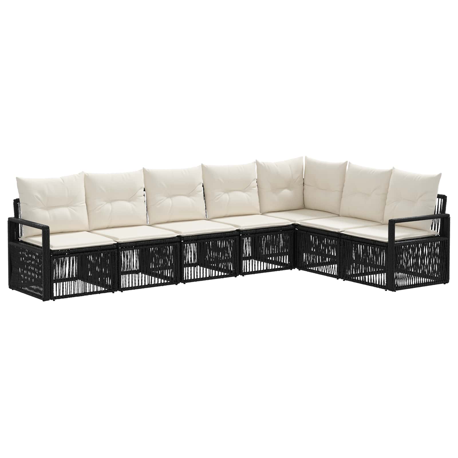Ensemble de canapé de jardin 7 pcs Noir polyrotin - XIOS