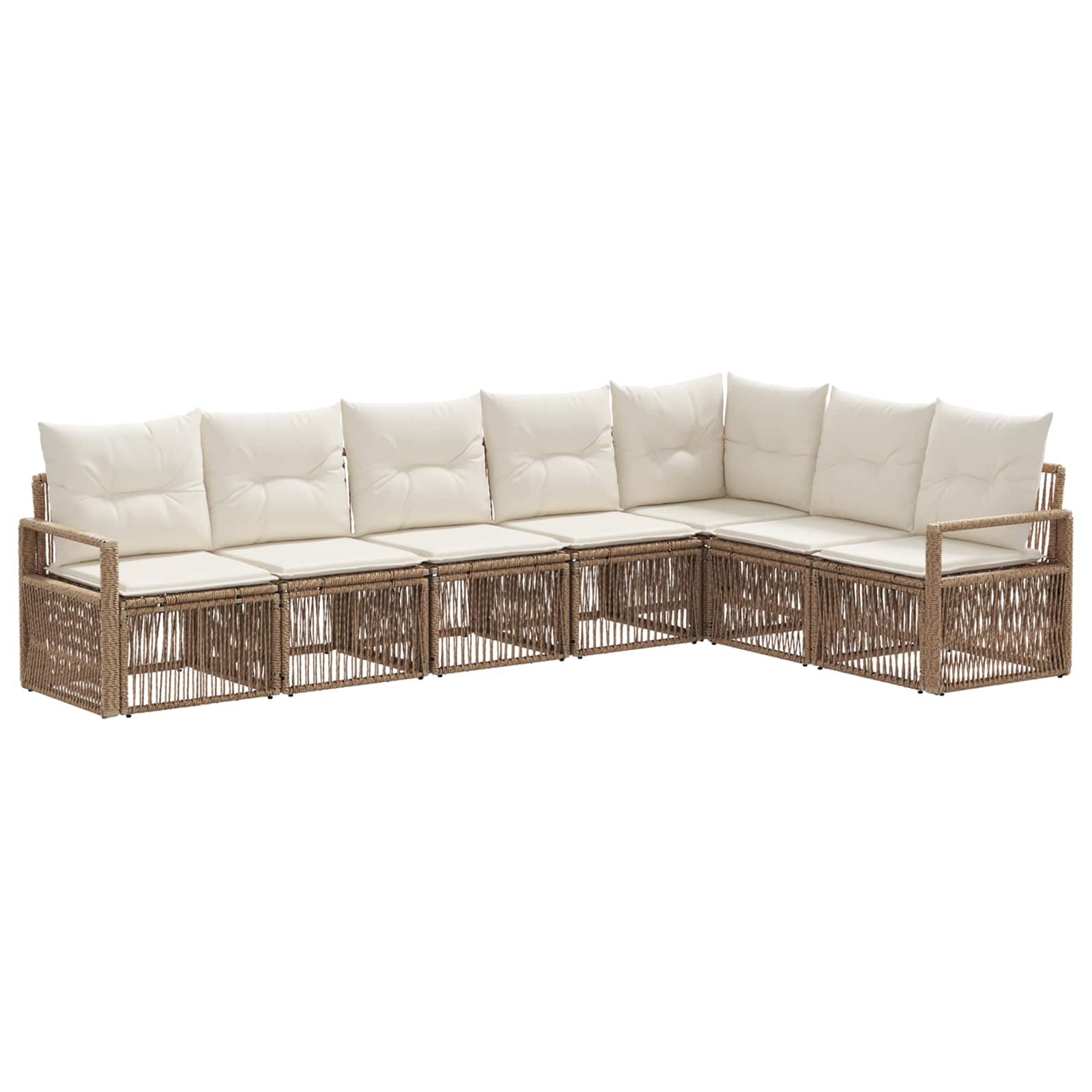 Ensemble de canapé de jardin 7 pcs Beige polyrotin - XIOS