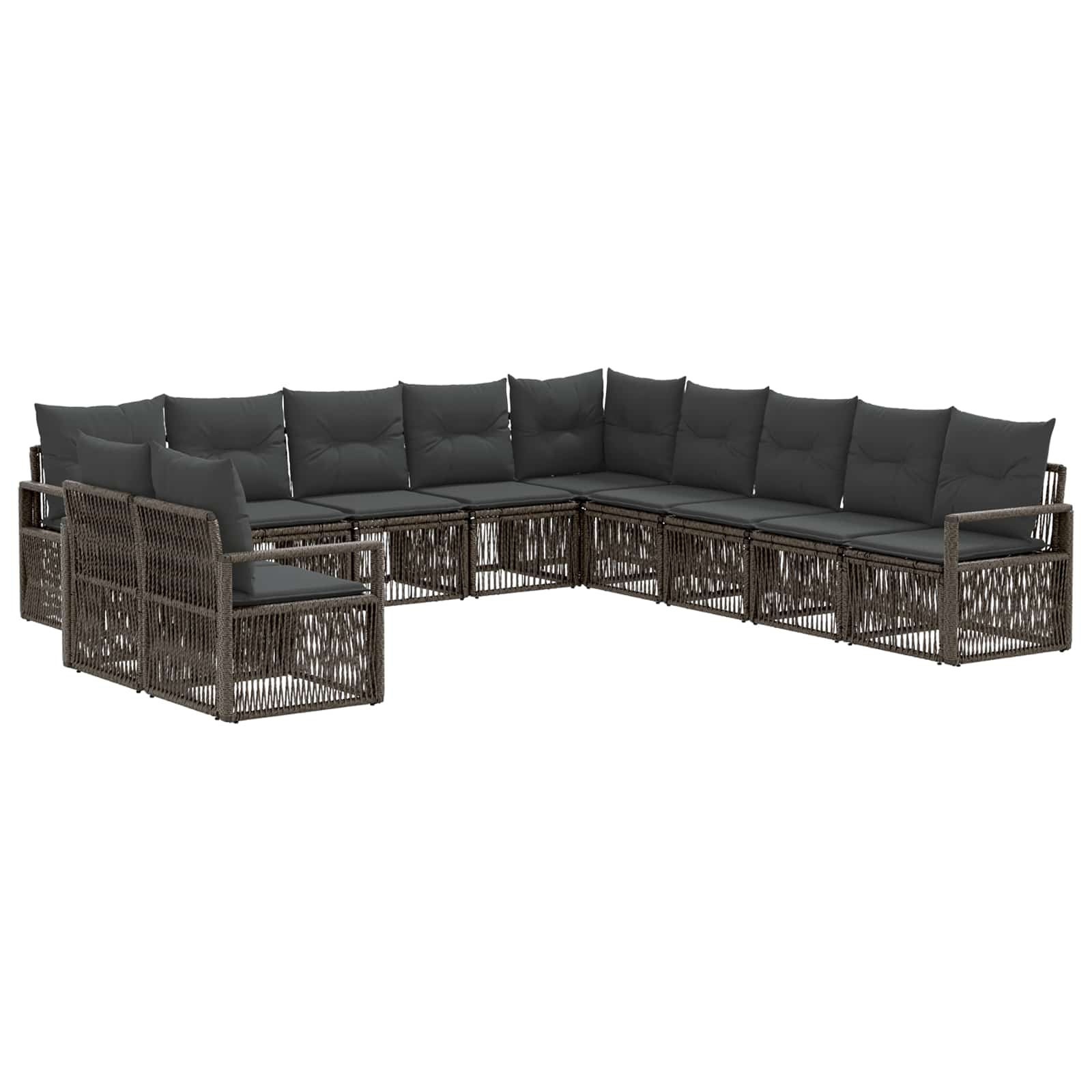 Ensemble de canapé de jardin 11 pcs Gris polyrotin - XIOS
