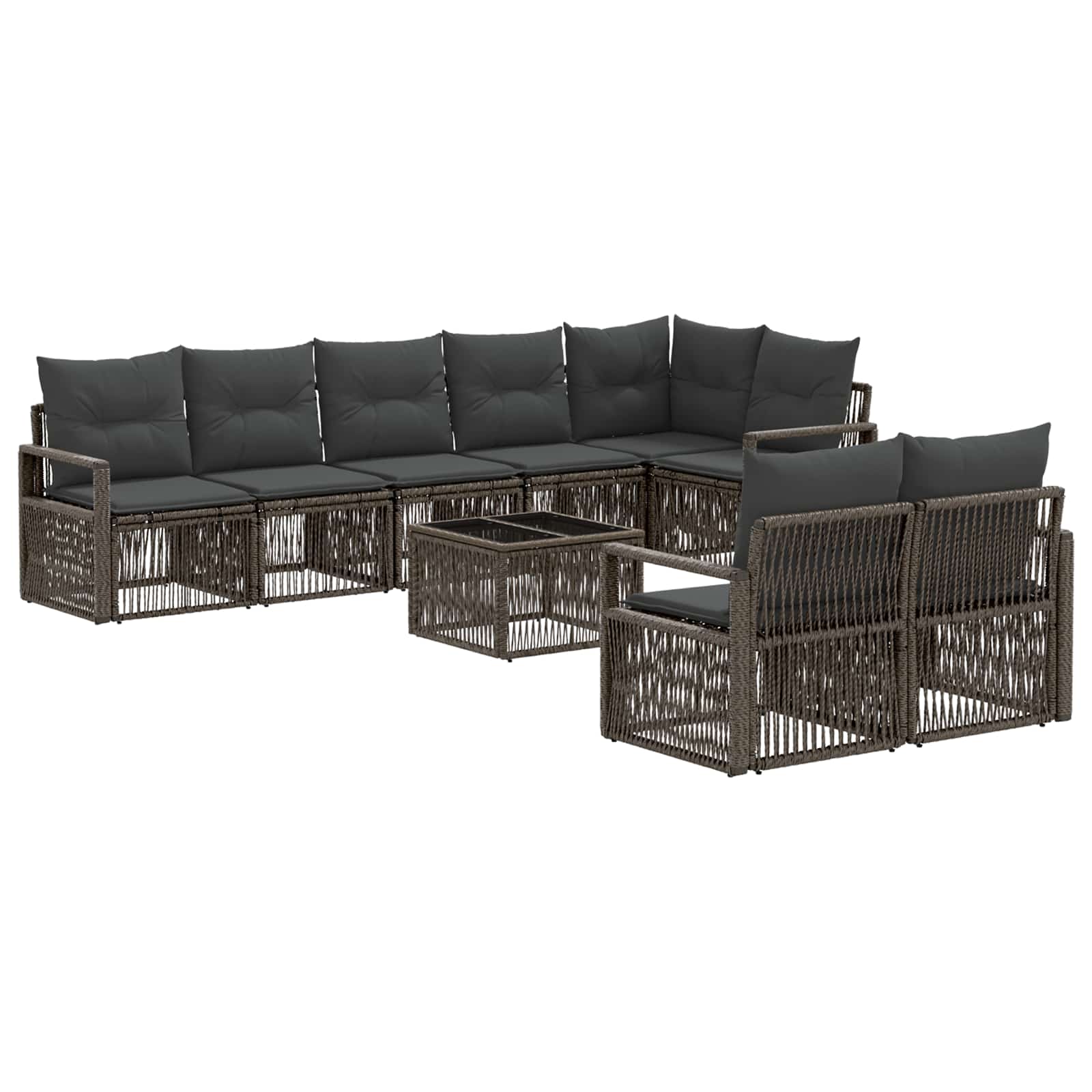 Ensemble de canapé de jardin 9 pcs Gris polyrotin - XIOS