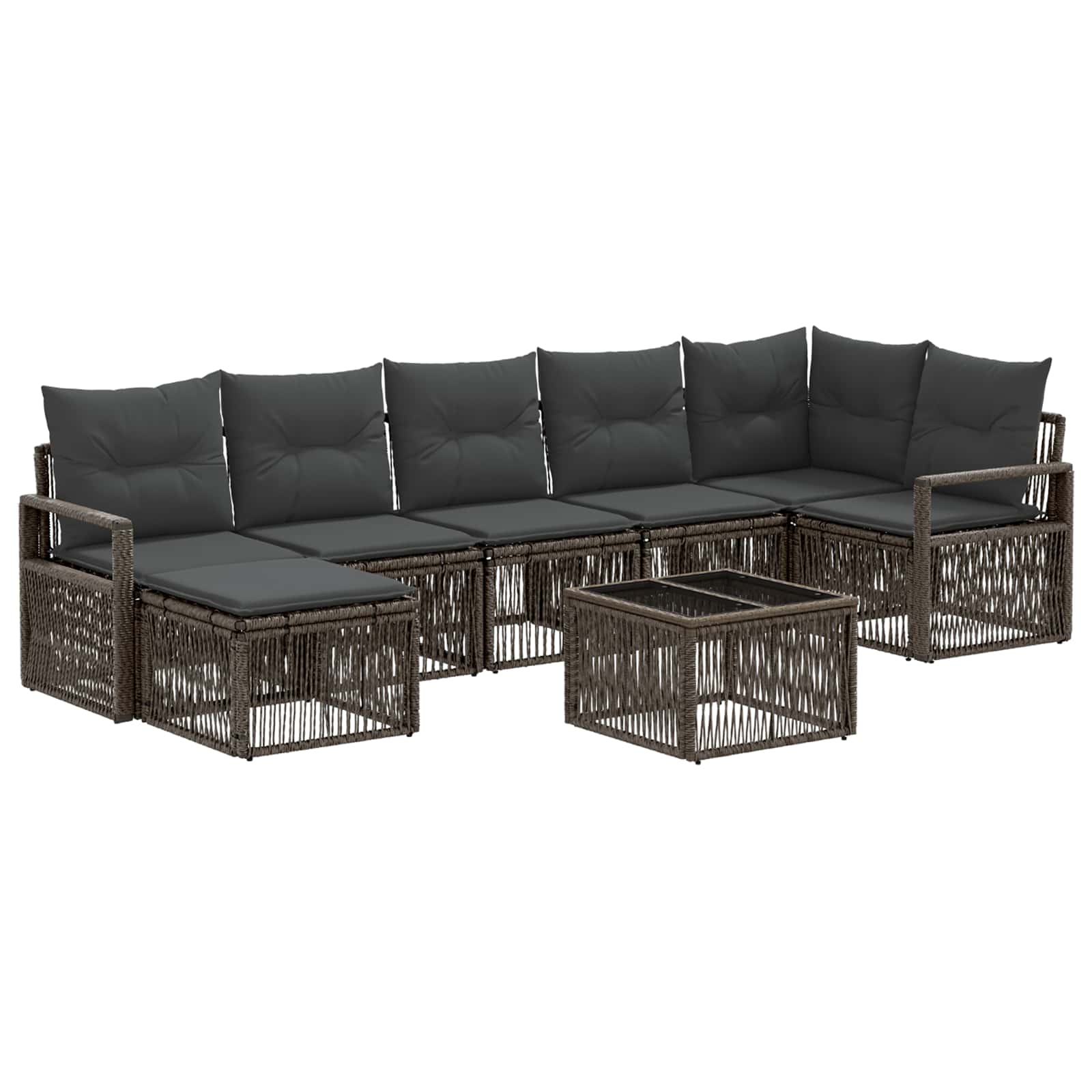 Ensemble de canapé de jardin 8 pcs Gris polyrotin - XIOS
