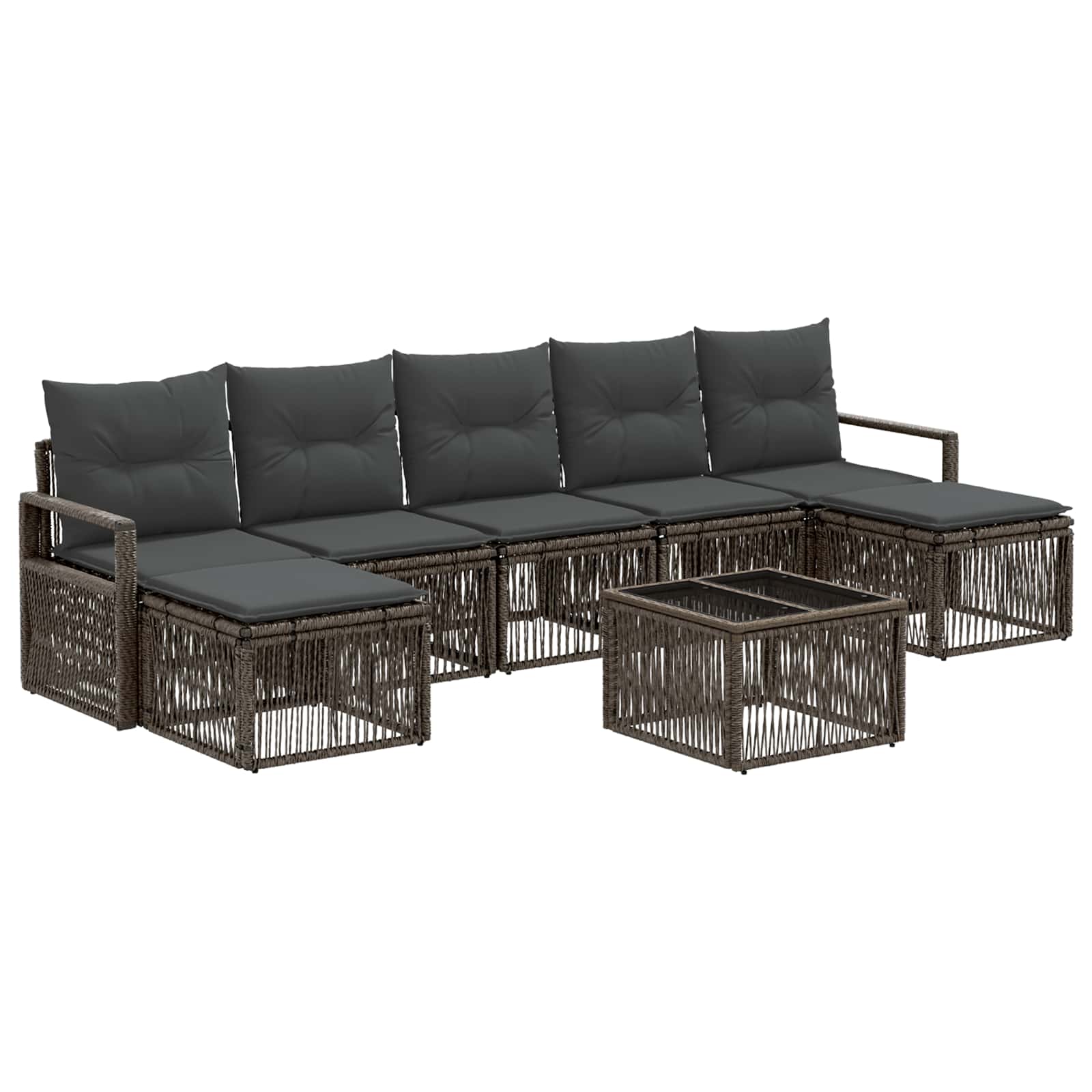 Ensemble de canapé de jardin 8 pcs Gris polyrotin - XIOS