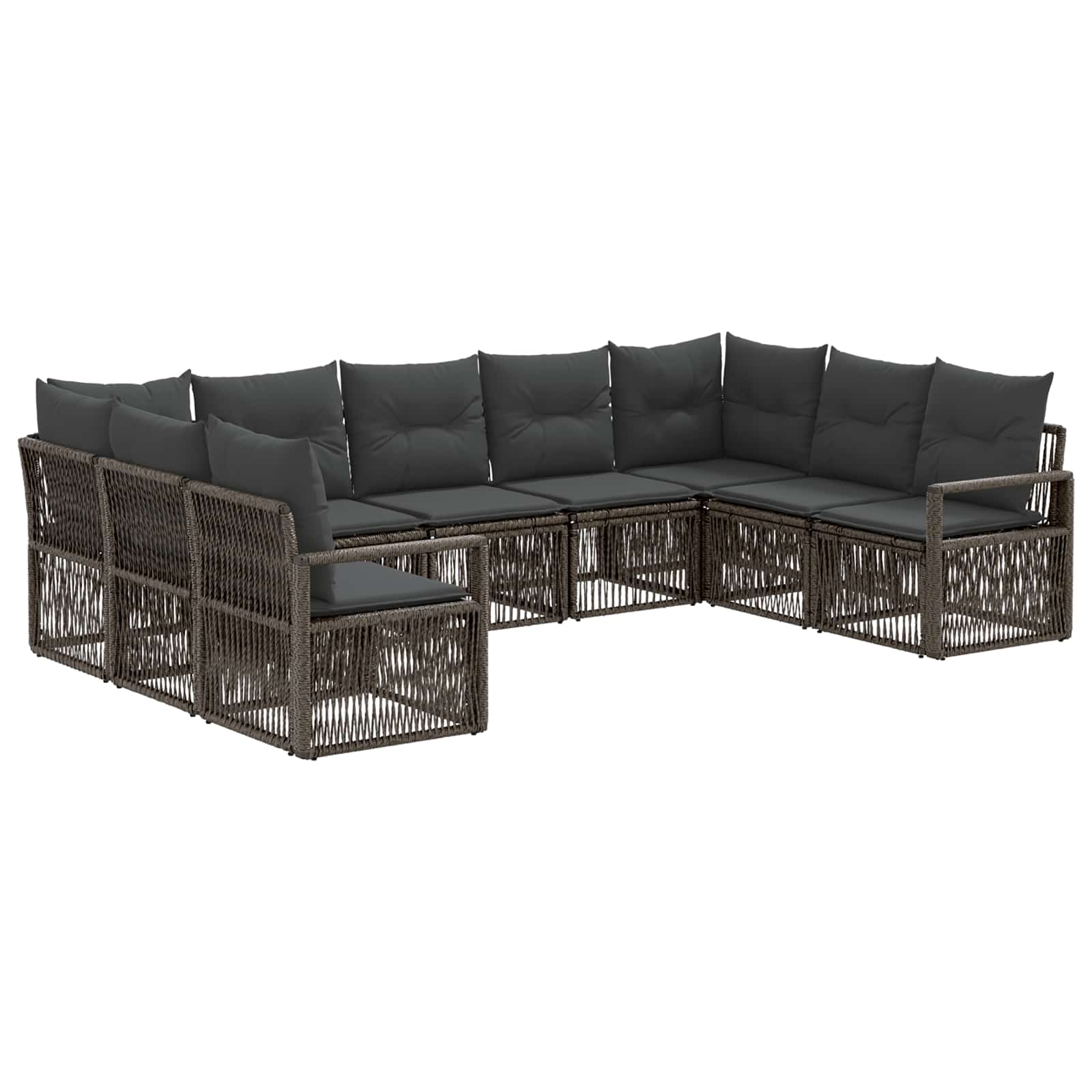 Ensemble de canapé de jardin 9 pcs Gris polyrotin - XIOS