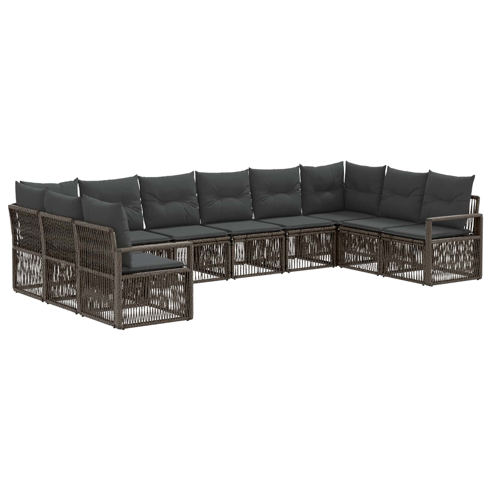 Ensemble de canapé de jardin 10 pcs Gris polyrotin - XIOS