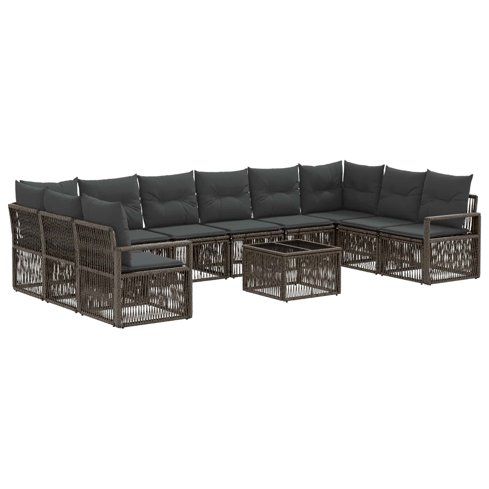 Ensemble de canapé de jardin 11 pcs Gris polyrotin - XIOS