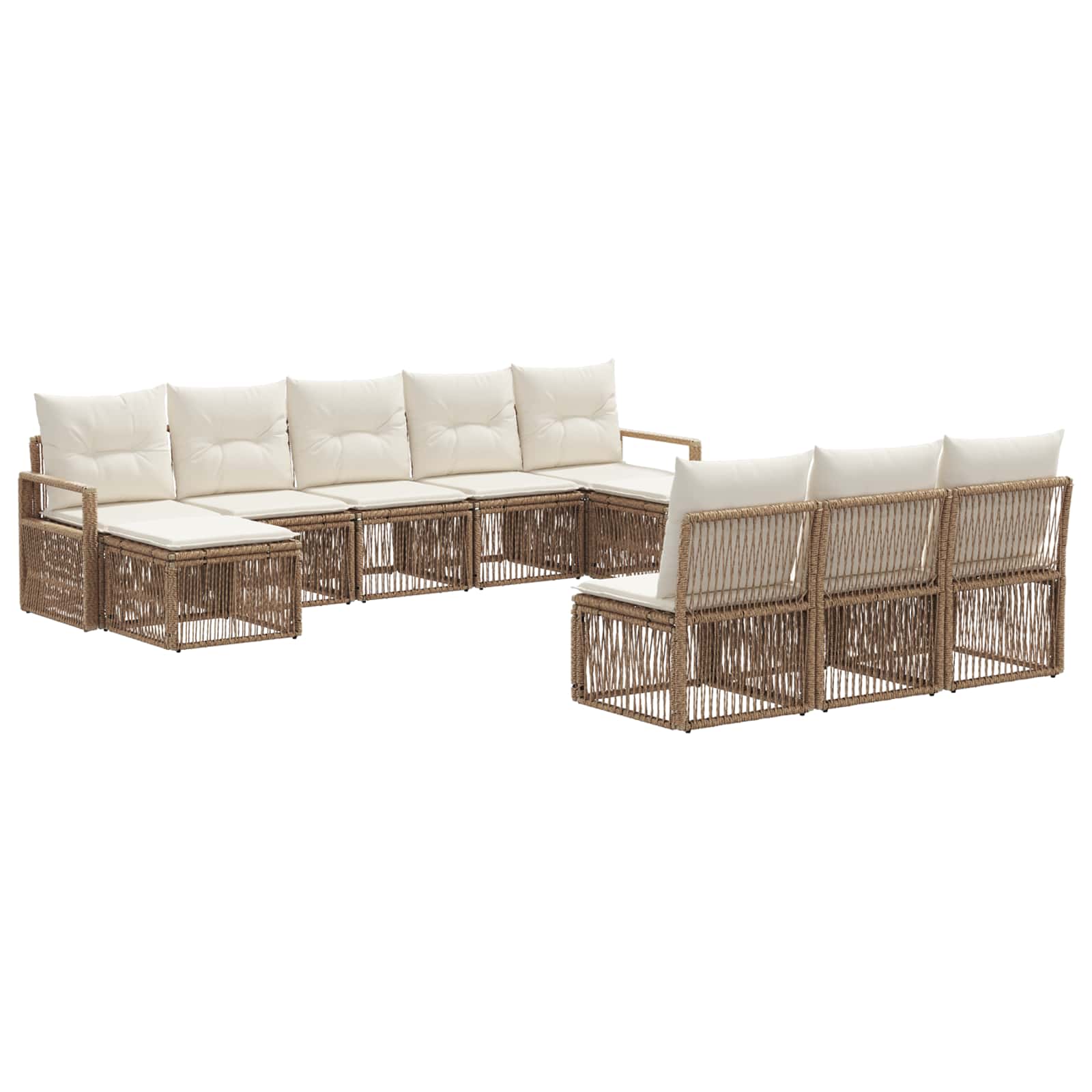 Ensemble de canapé de jardin 10 pcs Beige polyrotin - XIOS