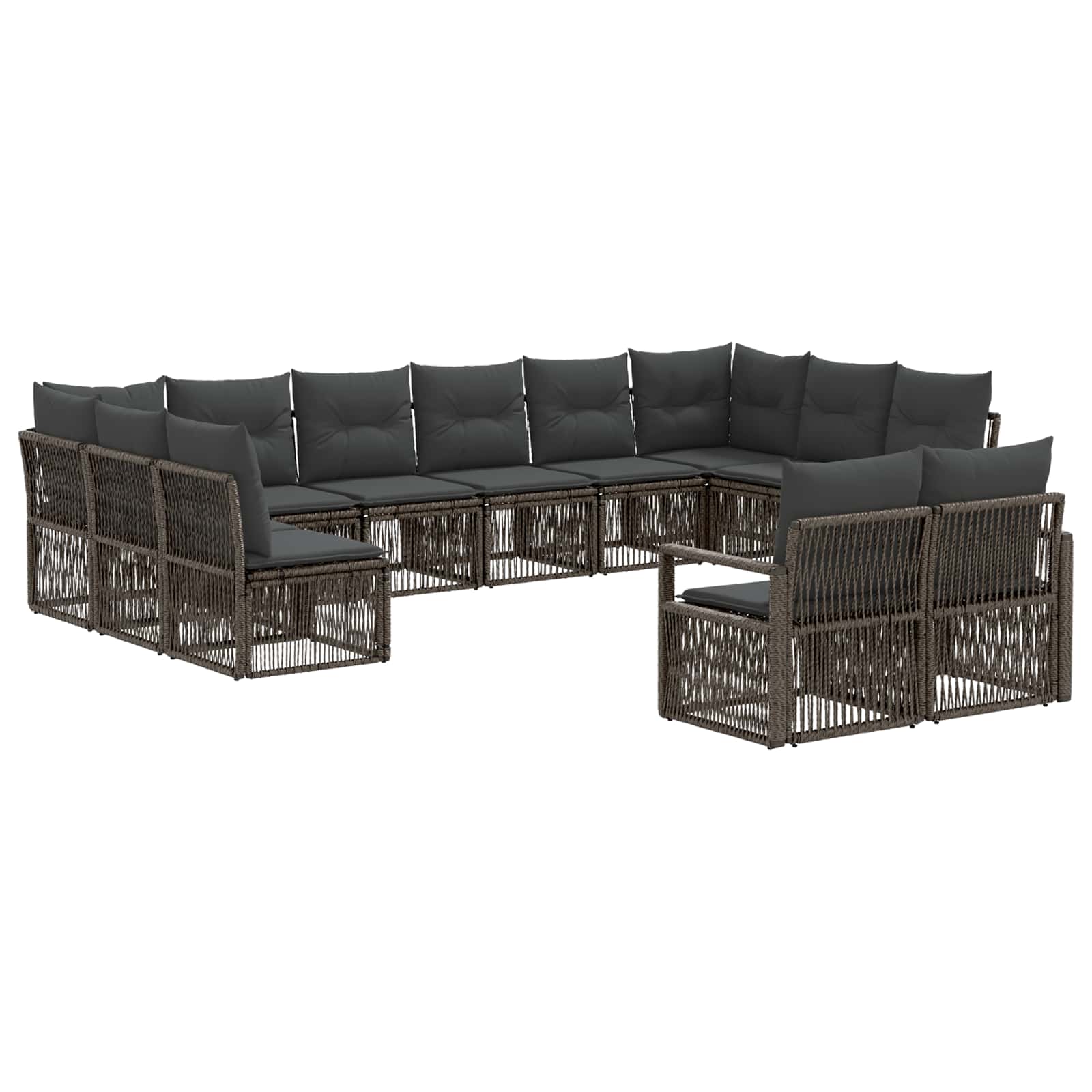 Ensemble de canapé de jardin 12 pcs Gris polyrotin - XIOS