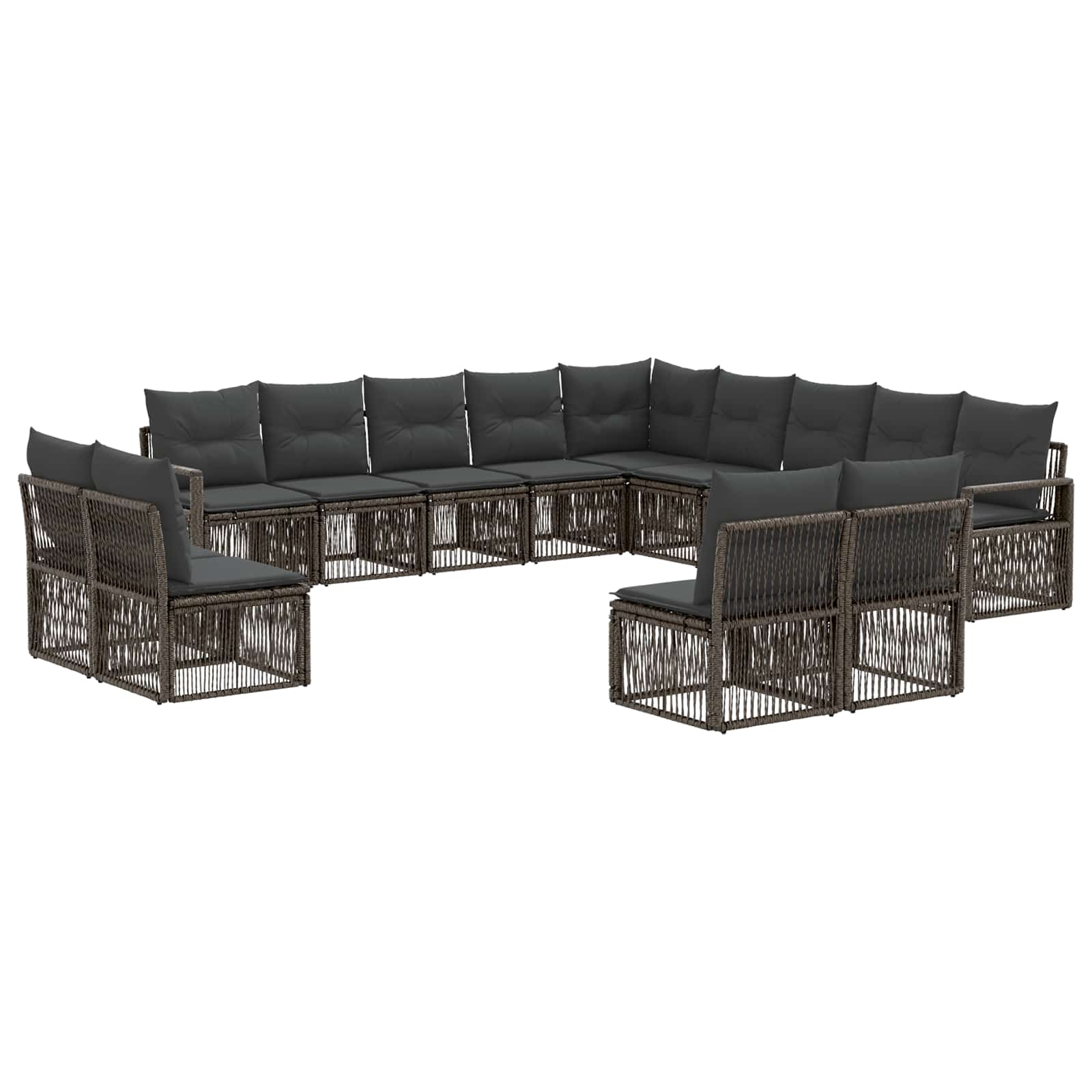 Ensemble de canapé de jardin 13 pcs Gris polyrotin - XIOS