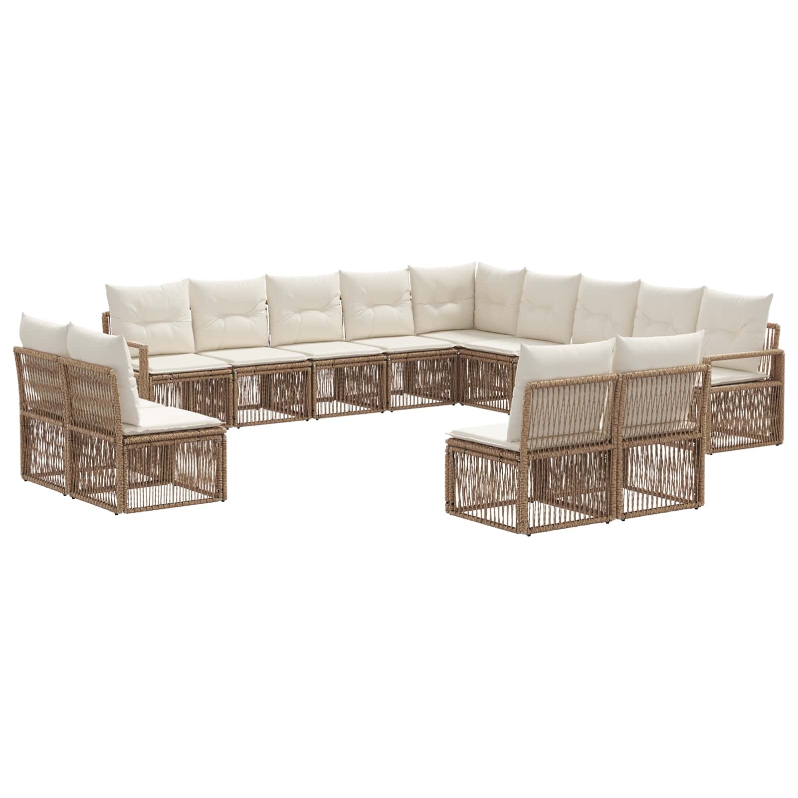 Ensemble de canapé de jardin 13 pcs Beige polyrotin - XIOS