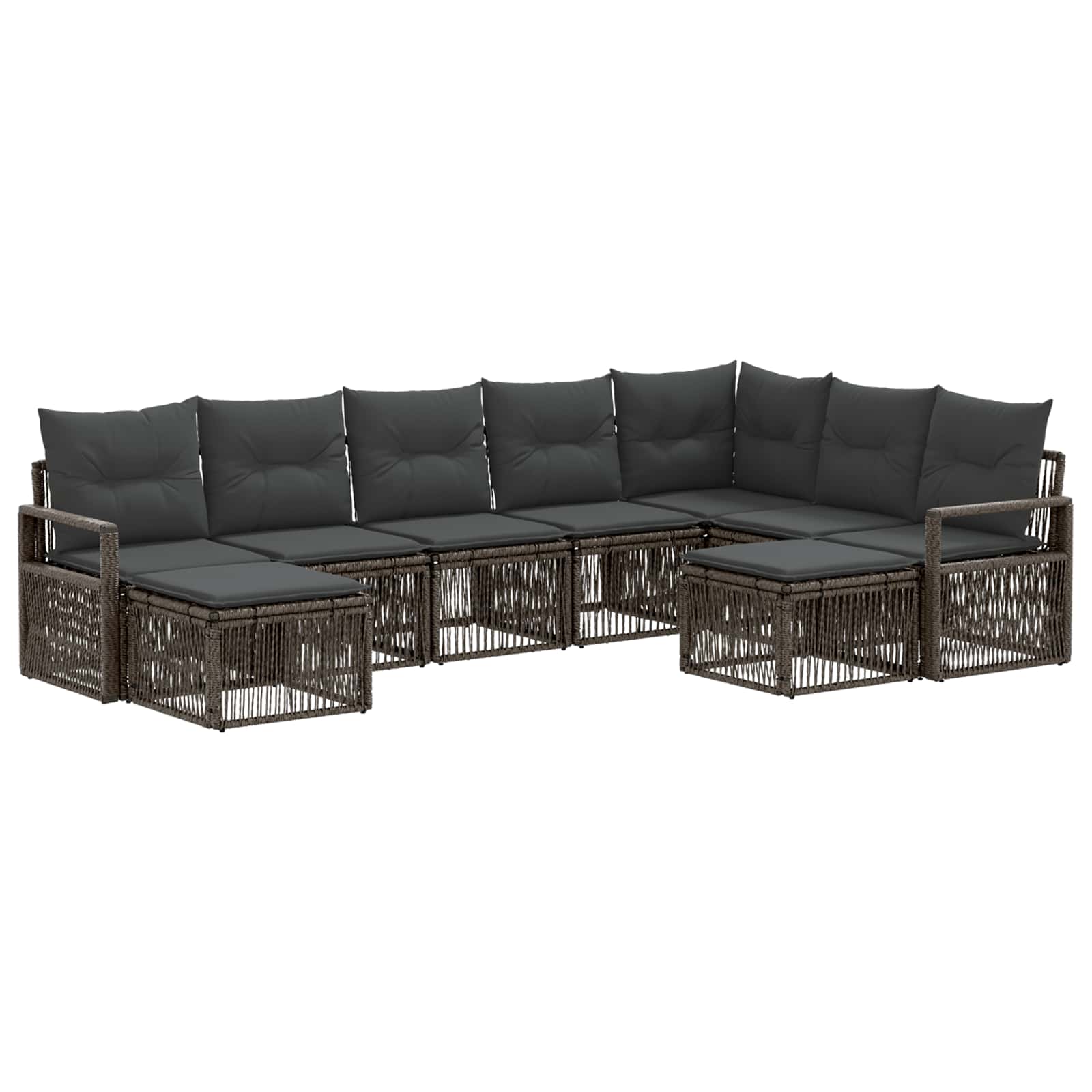 Ensemble de canapé de jardin 9 pcs Gris polyrotin - XIOS