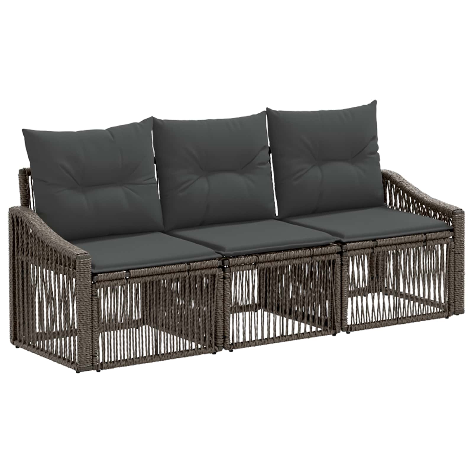 Ensemble de canapé de jardin 3 pcs Gris polyrotin - XIOS
