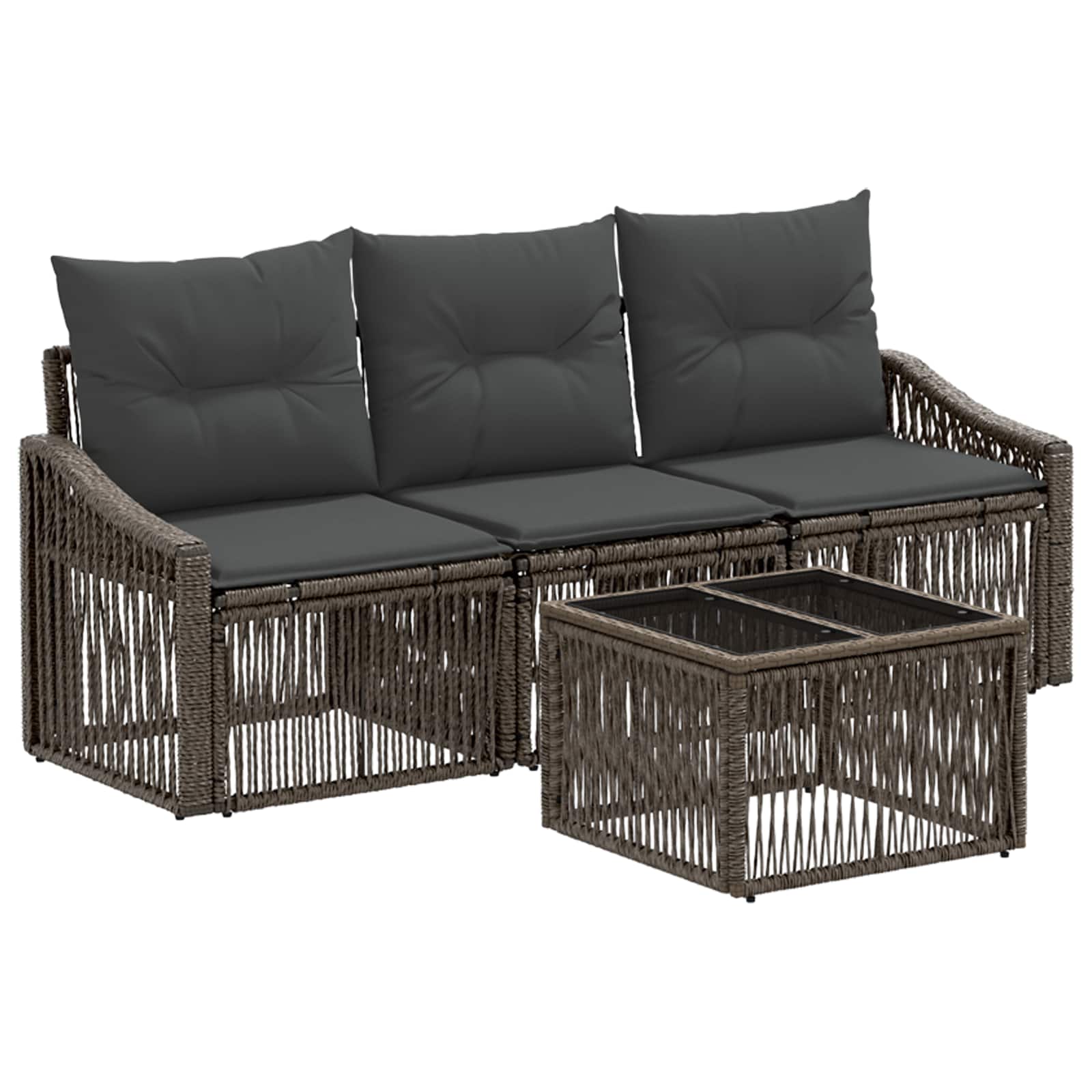 Ensemble de canapé de jardin 4 pcs Gris polyrotin - XIOS