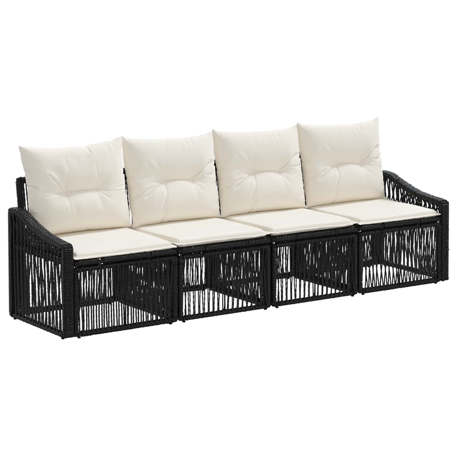 Ensemble de canapé de jardin 4 pcs Noir polyrotin - XIOS