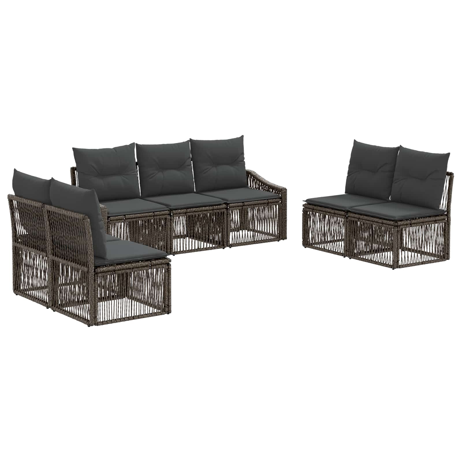 Ensemble de canapé de jardin 7 pcs Gris polyrotin - XIOS