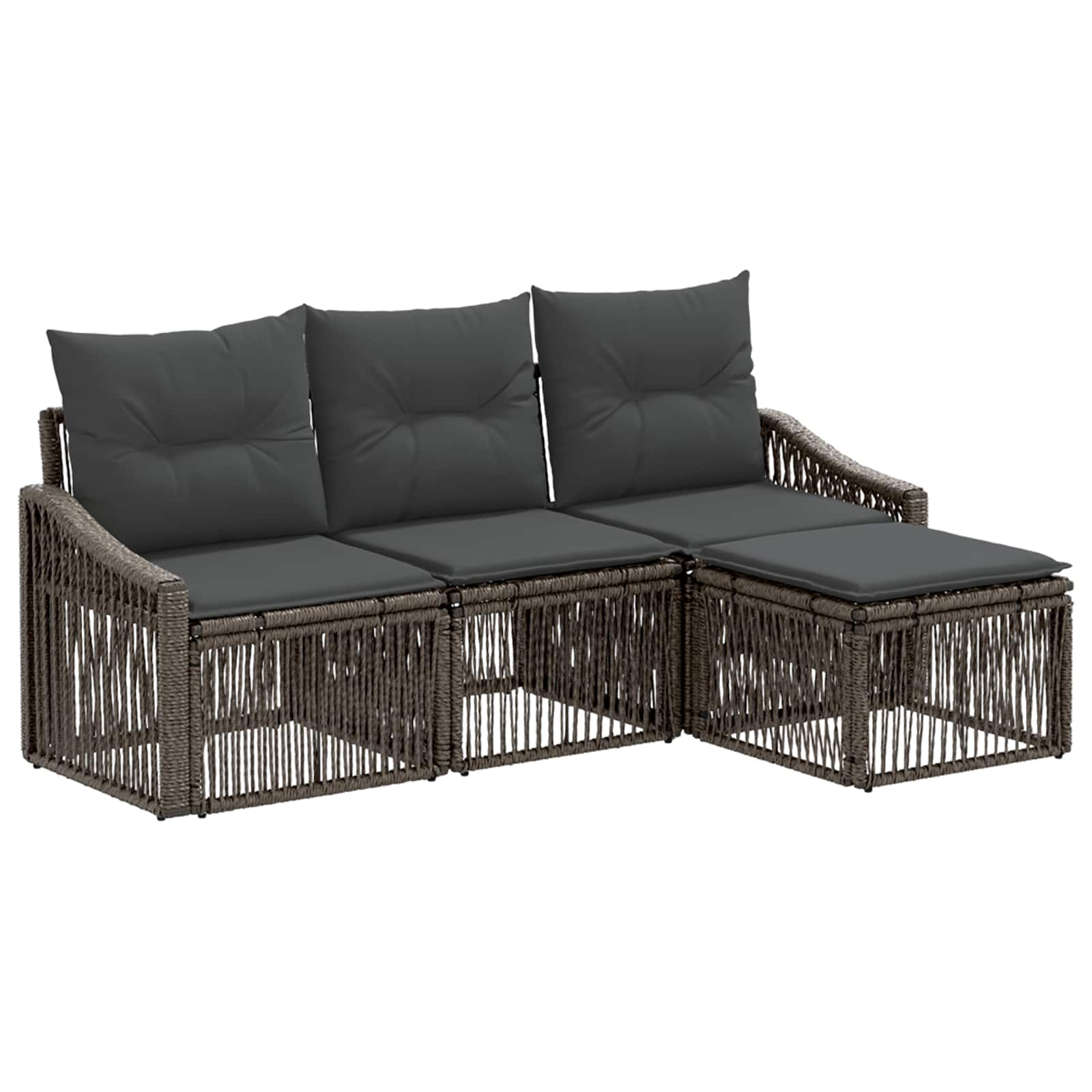 Ensemble de canapé de jardin 4 pcs Gris polyrotin - XIOS