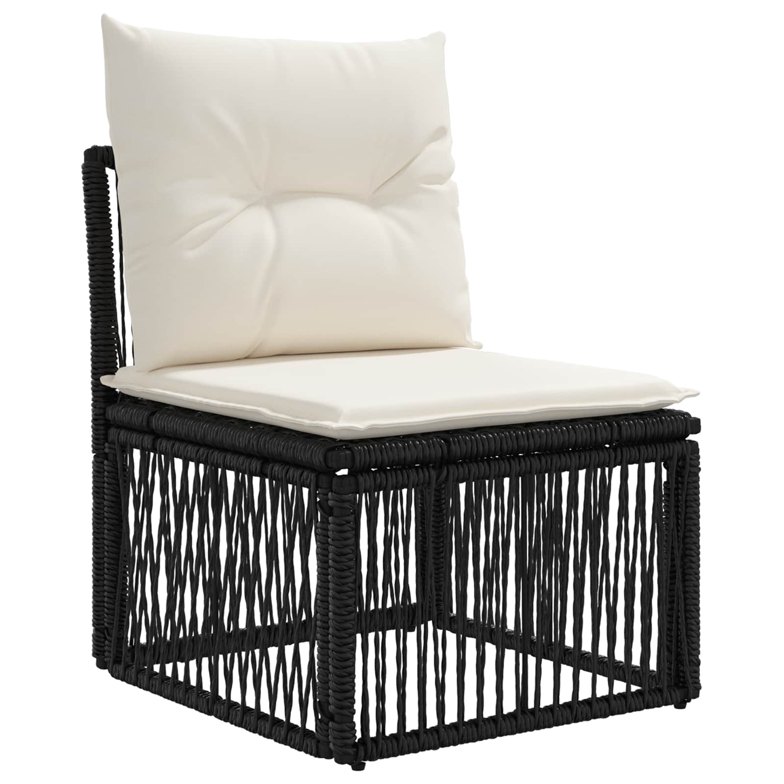 Ensemble de canapé de jardin 6 pcs Noir polyrotin - XIOS