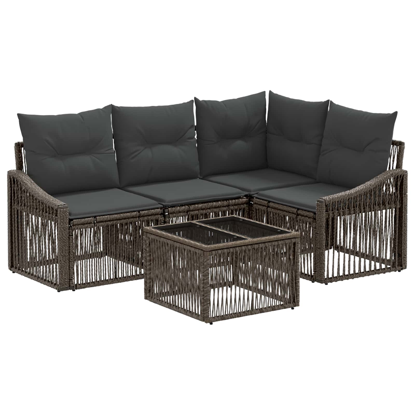 Ensemble de canapé de jardin 5 pcs Gris polyrotin - XIOS