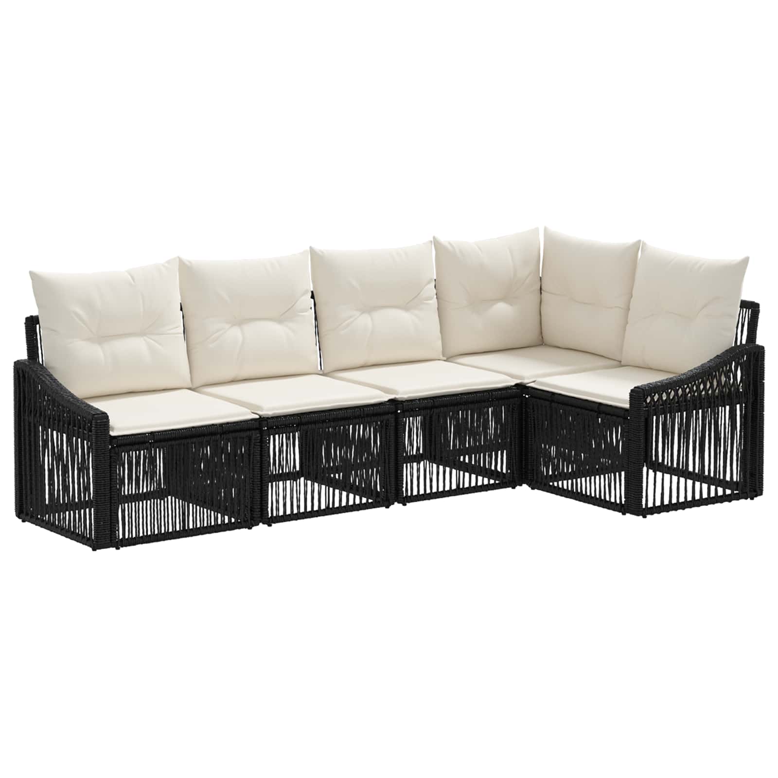 Ensemble de canapé de jardin 5 pcs Noir polyrotin - XIOS