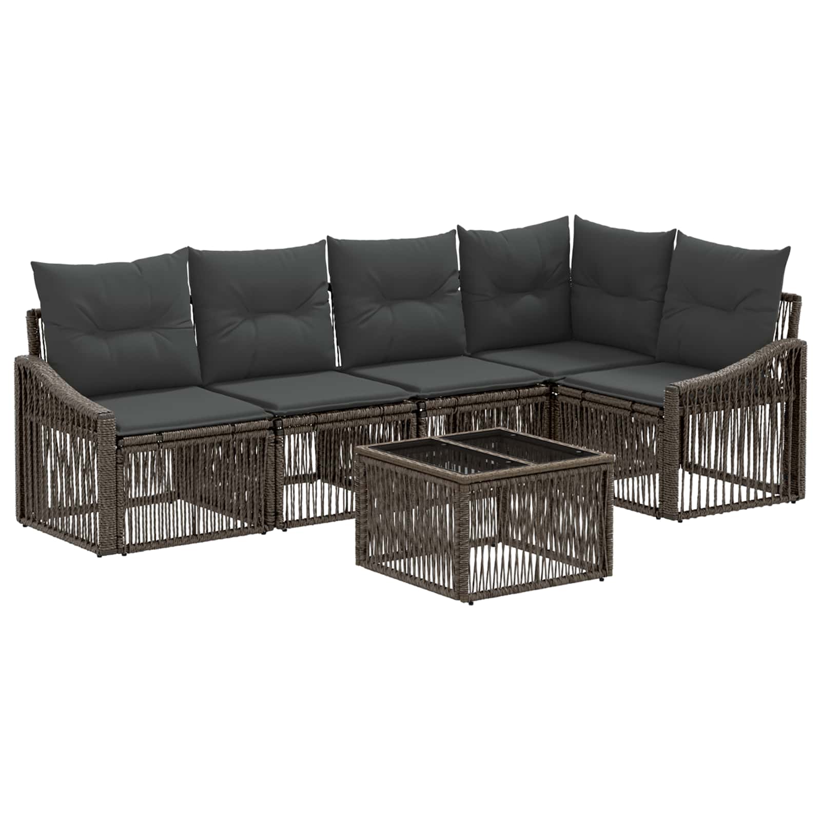 Ensemble de canapé de jardin 6 pcs Gris polyrotin - XIOS