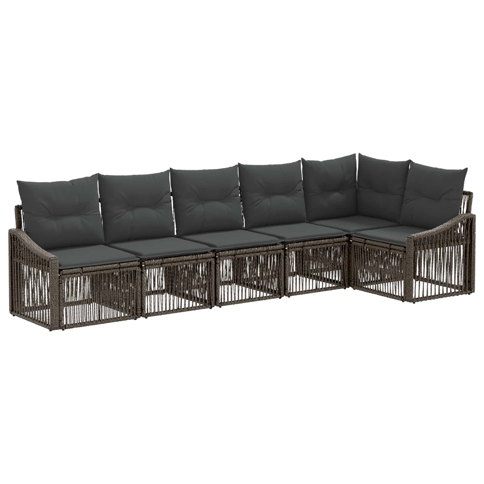 Ensemble de canapé de jardin 6 pcs Gris polyrotin - XIOS