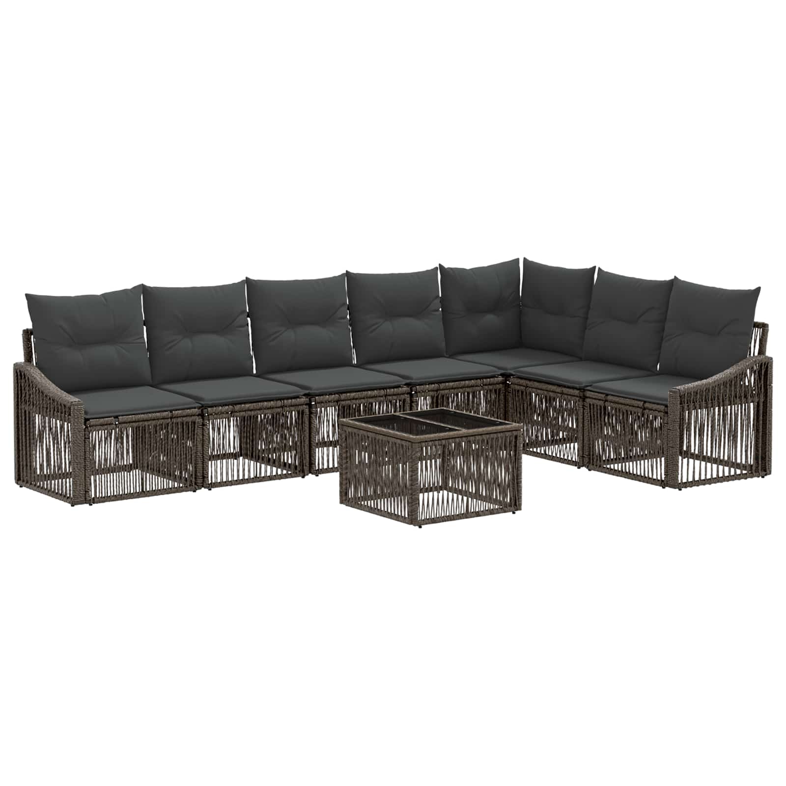 Ensemble de canapé de jardin 8 pcs Gris polyrotin - XIOS