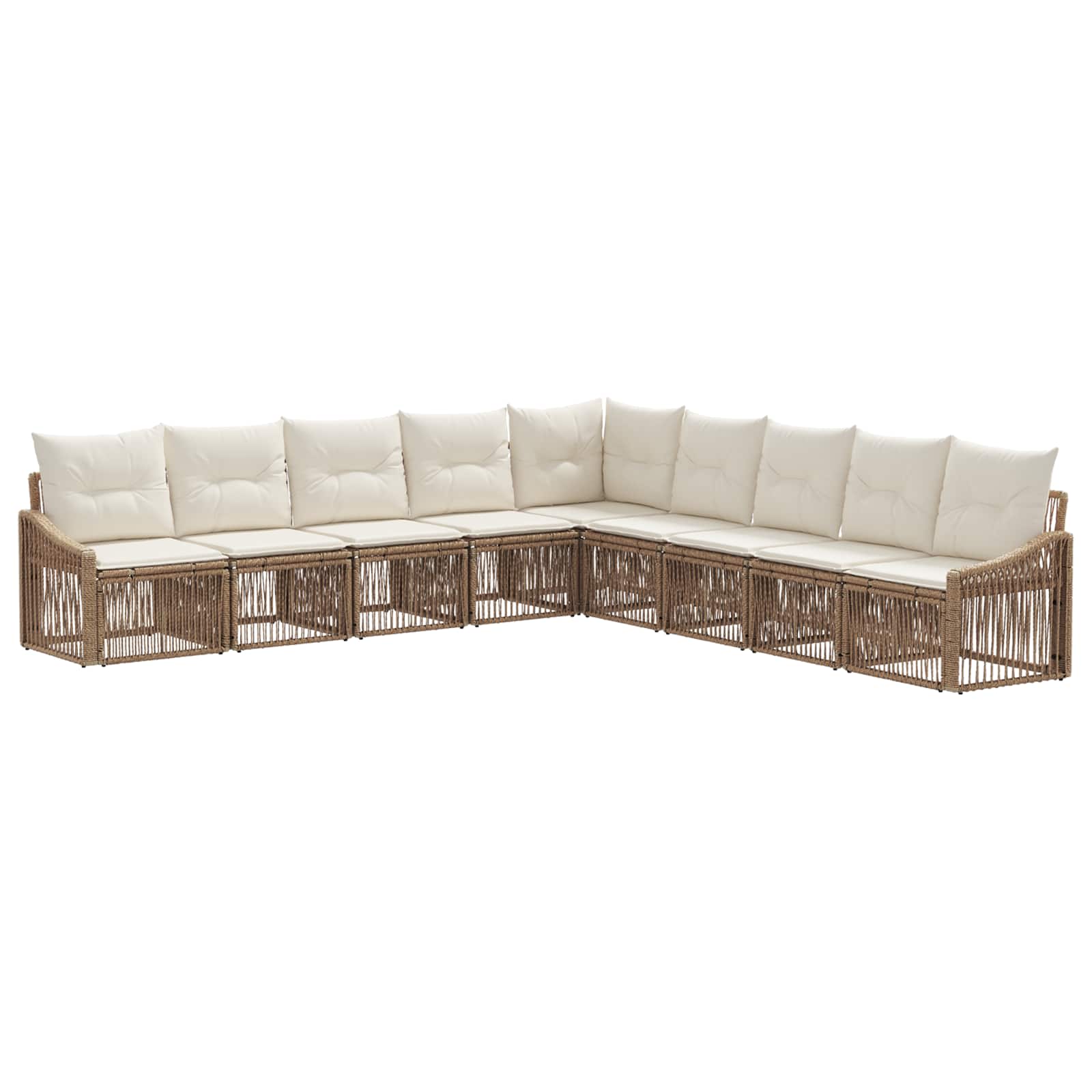 Ensemble de canapé de jardin 9 pcs Beige polyrotin - XIOS