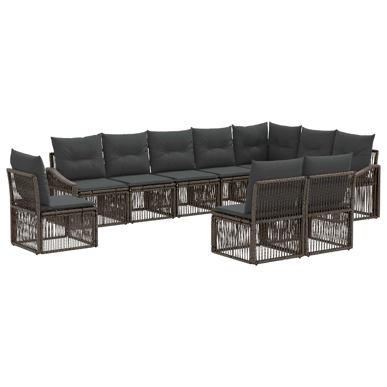Ensemble de canapé de jardin 10 pcs Gris polyrotin - XIOS