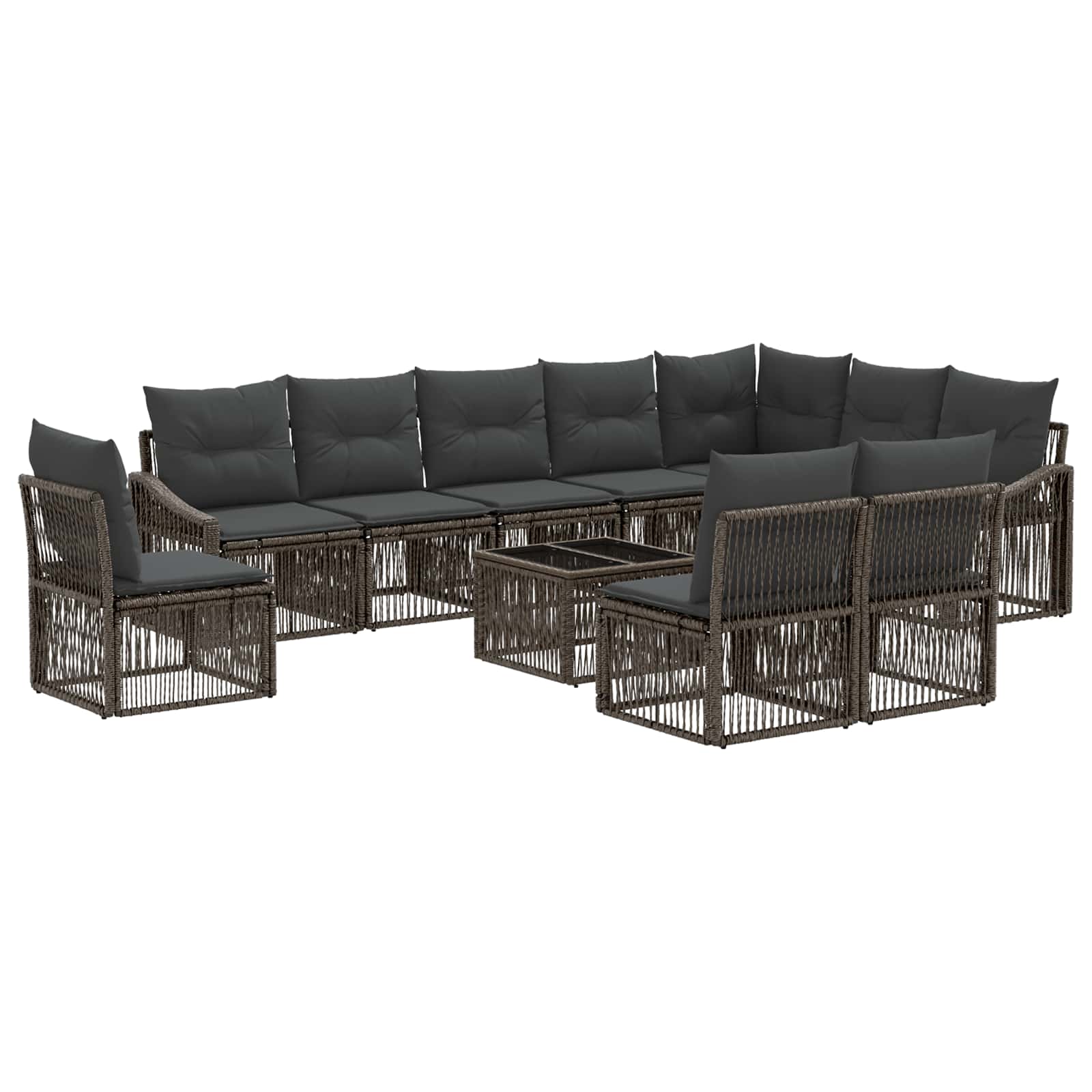Ensemble de canapé de jardin 11 pcs Gris polyrotin - XIOS