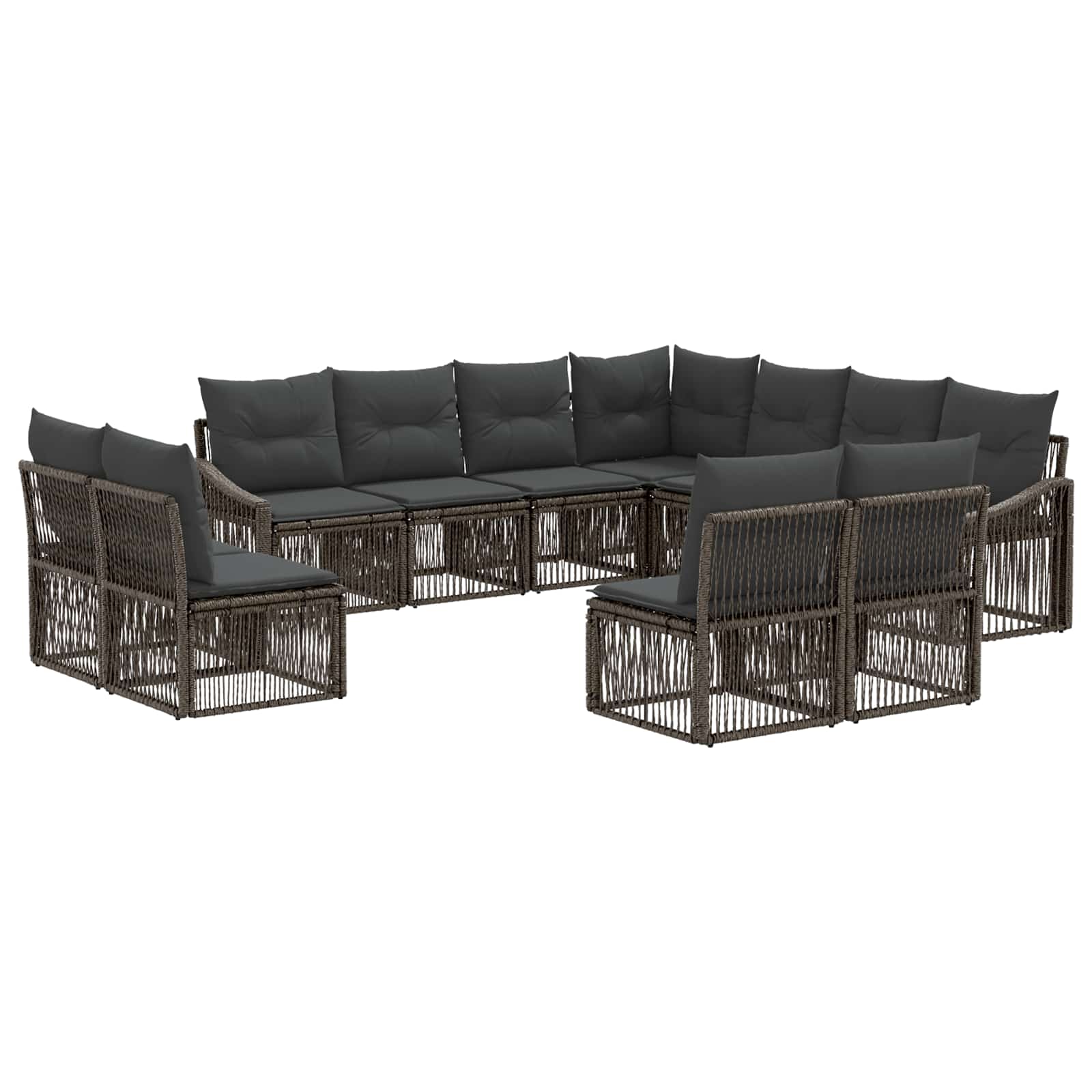 Ensemble de canapé de jardin 11 pcs Gris polyrotin - XIOS