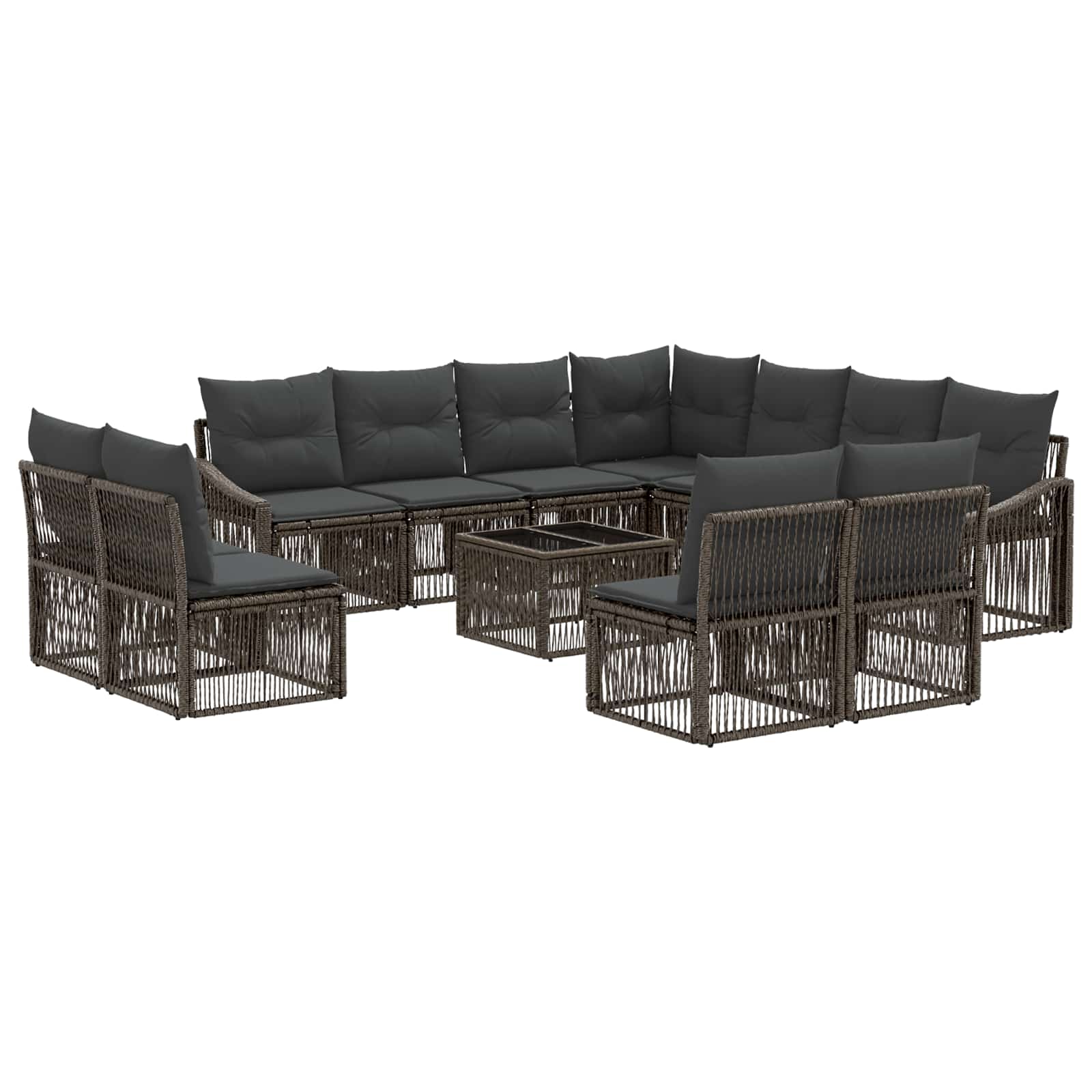 Ensemble de canapé de jardin 12 pcs Gris polyrotin - XIOS