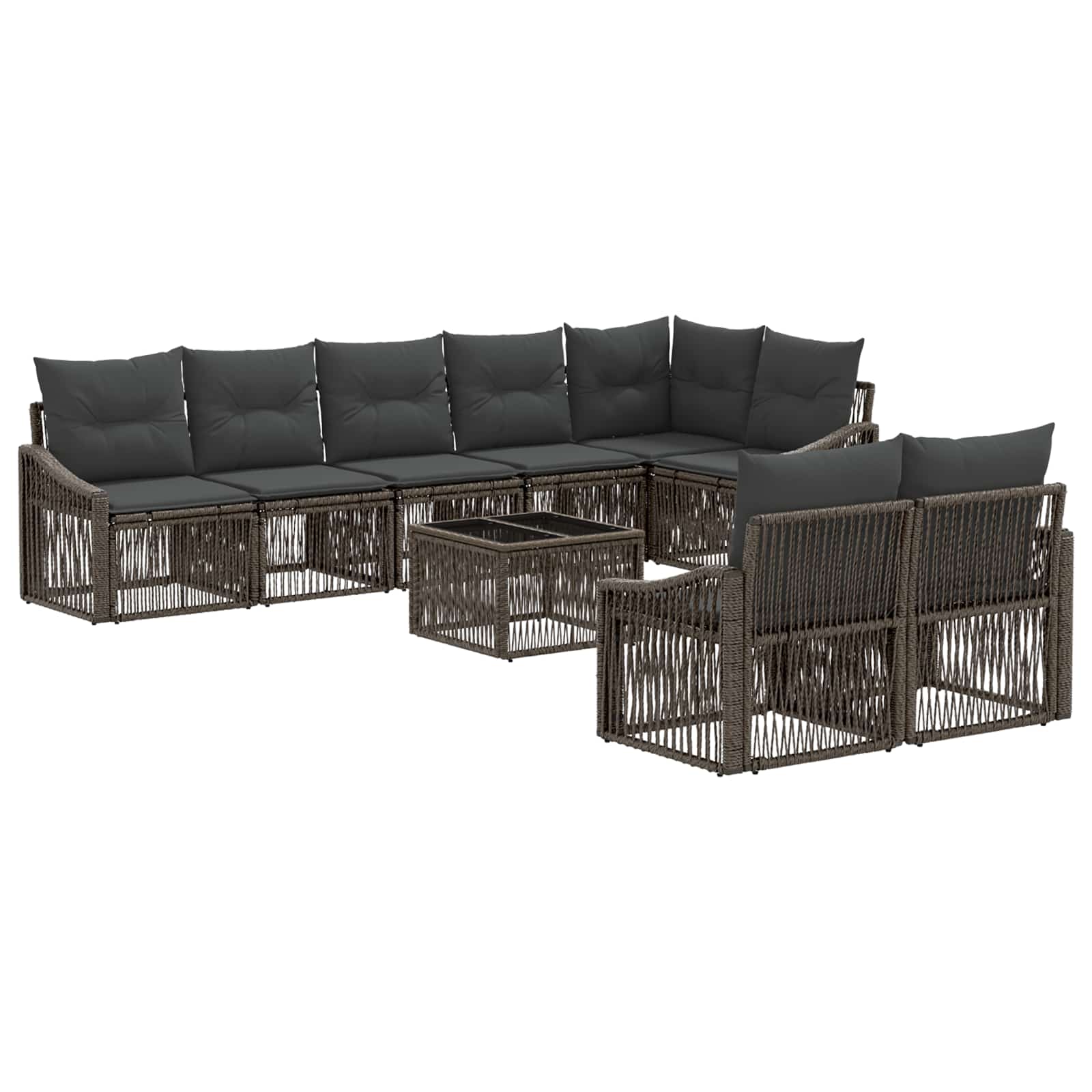 Ensemble de canapé de jardin 9 pcs Gris polyrotin - XIOS