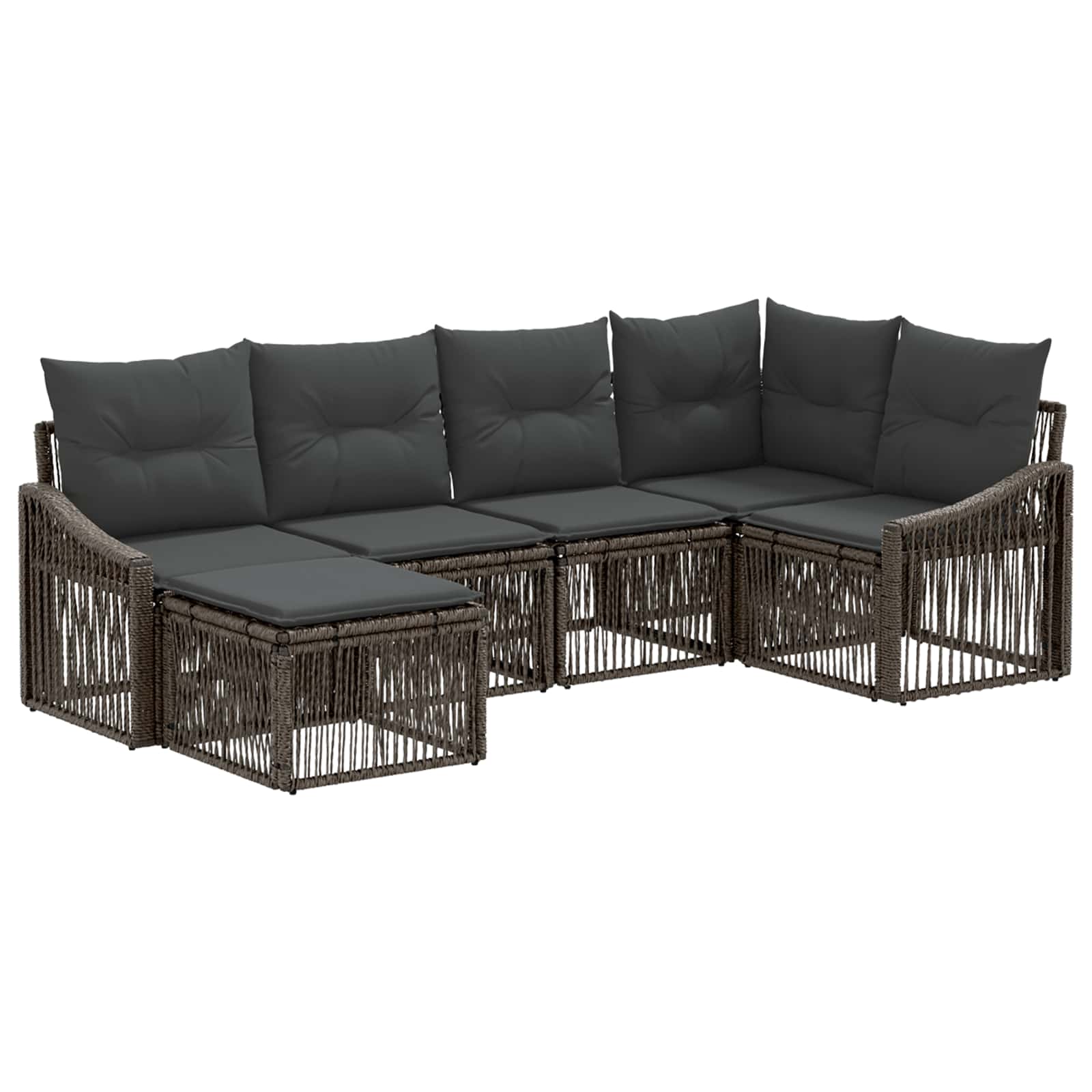 Ensemble de canapé de jardin 6 pcs Gris polyrotin - XIOS