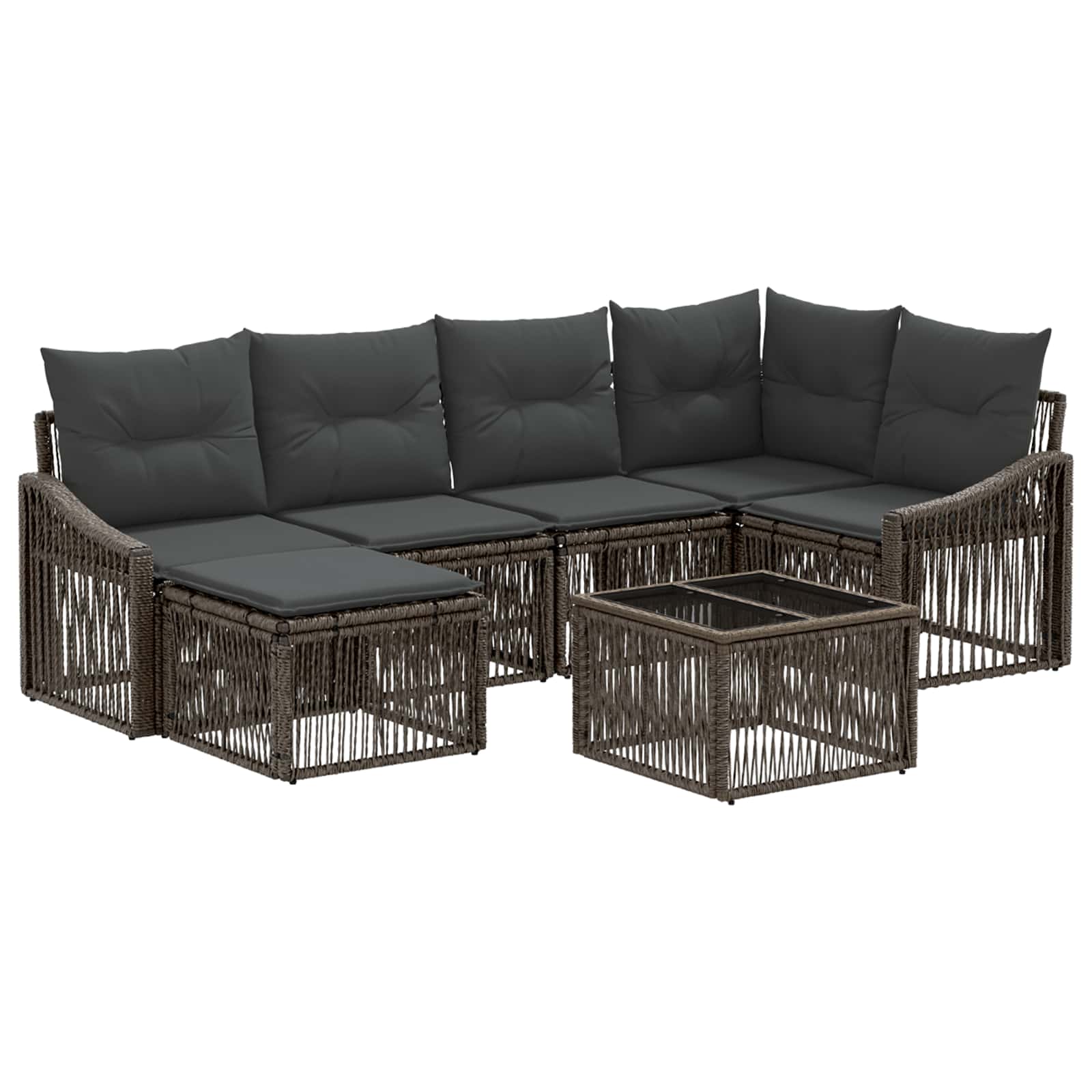Ensemble de canapé de jardin 7 pcs Gris polyrotin - XIOS