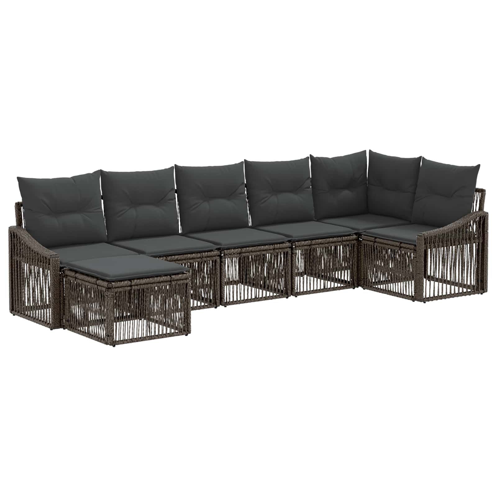 Ensemble de canapé de jardin 7 pcs Gris polyrotin - XIOS