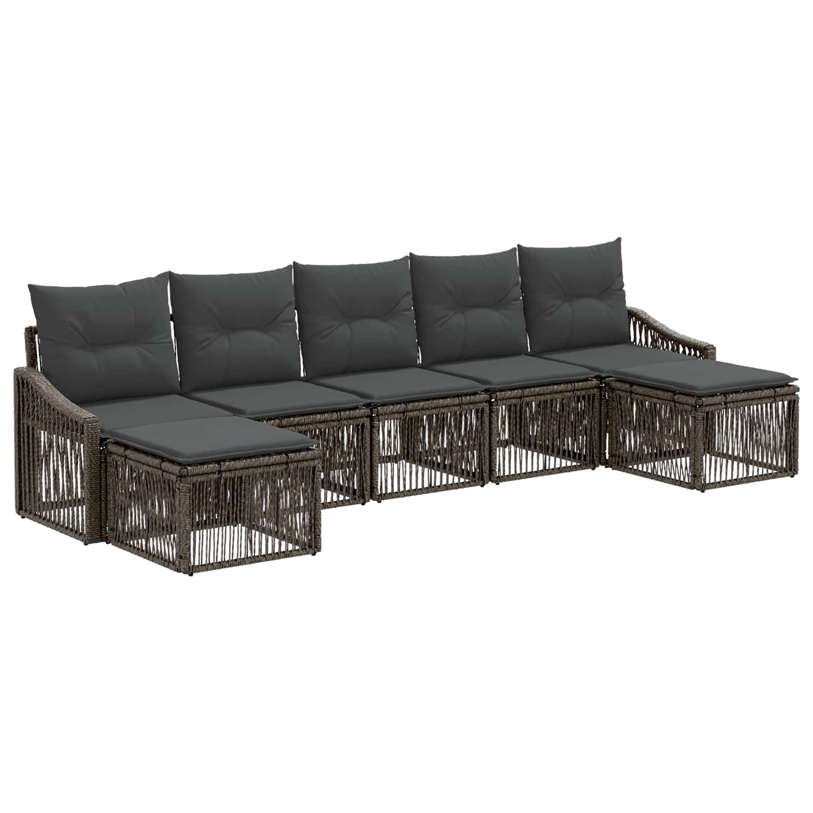 Ensemble de canapé de jardin 7 pcs Gris polyrotin - XIOS