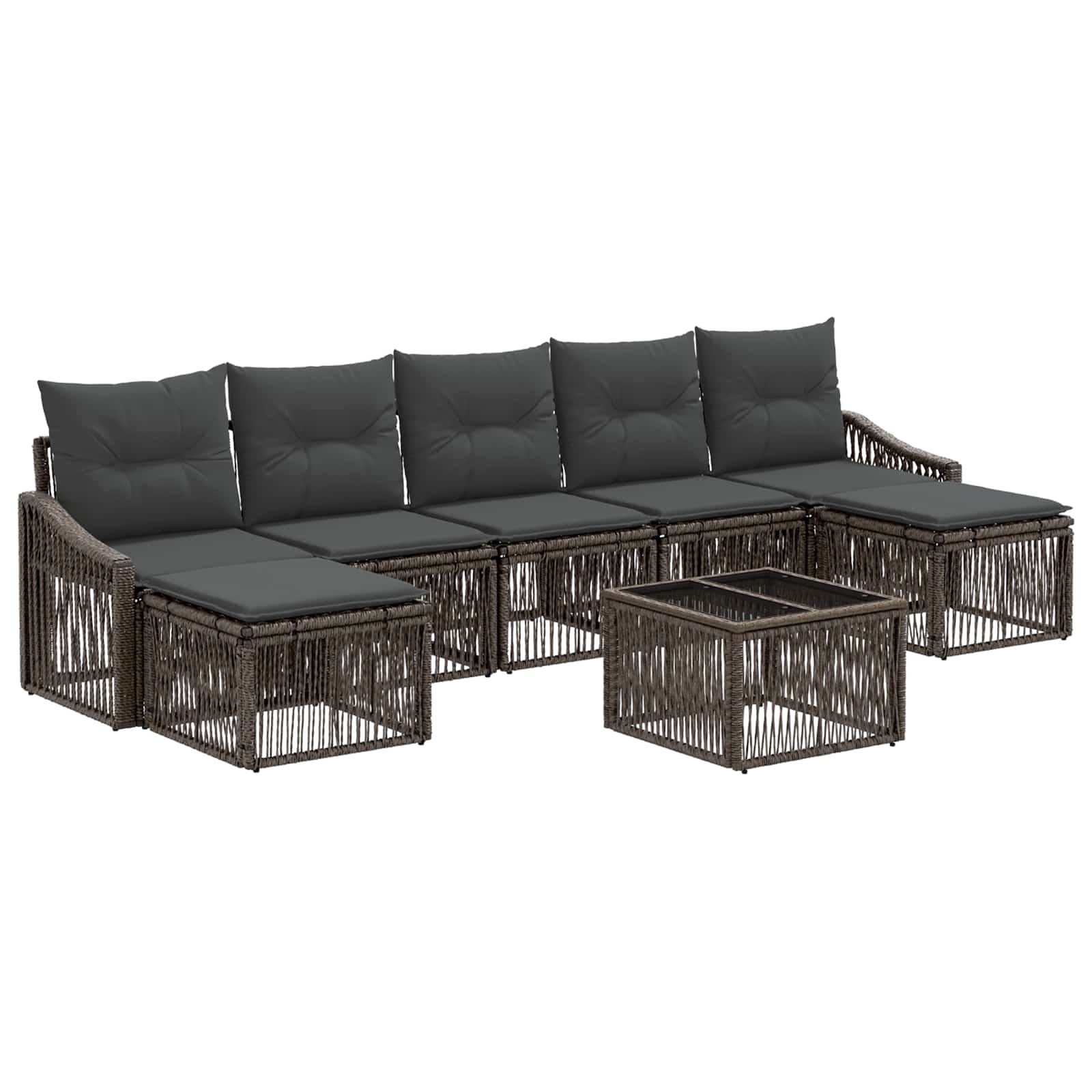 Ensemble de canapé de jardin 8 pcs Gris polyrotin - XIOS