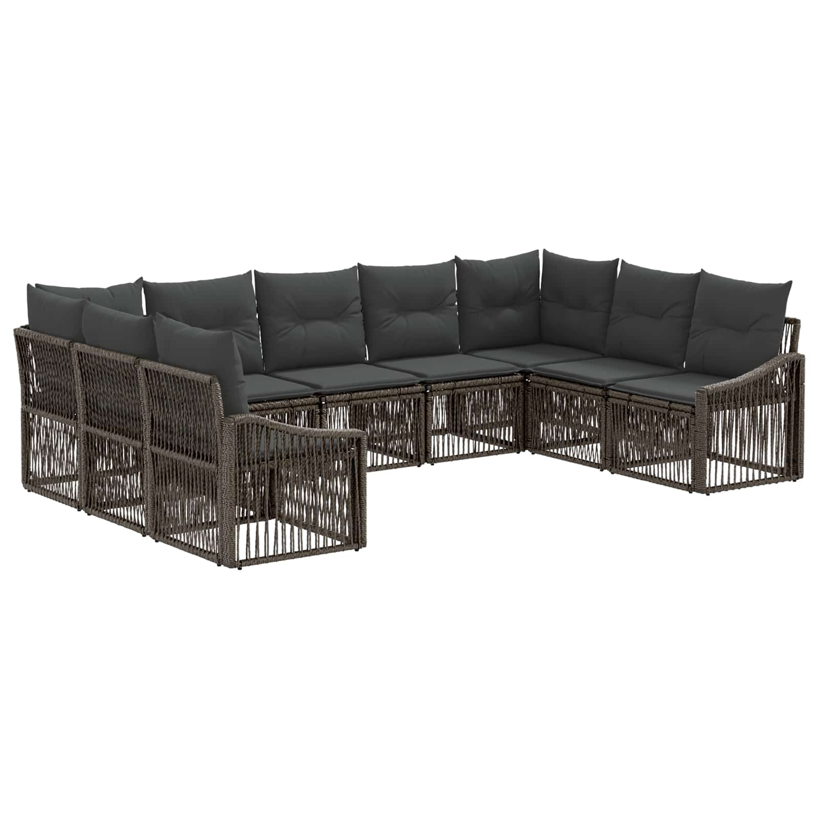 Ensemble de canapé de jardin 9 pcs Gris polyrotin - XIOS