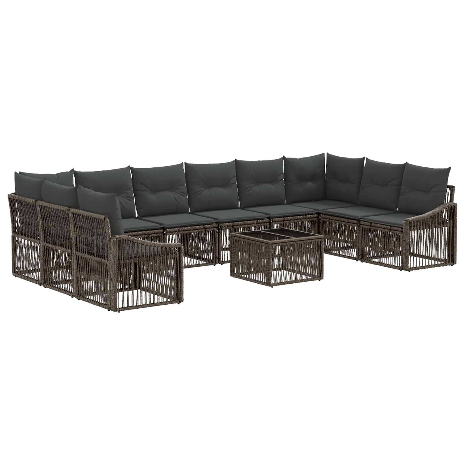 Ensemble de canapé de jardin 11 pcs Gris polyrotin - XIOS