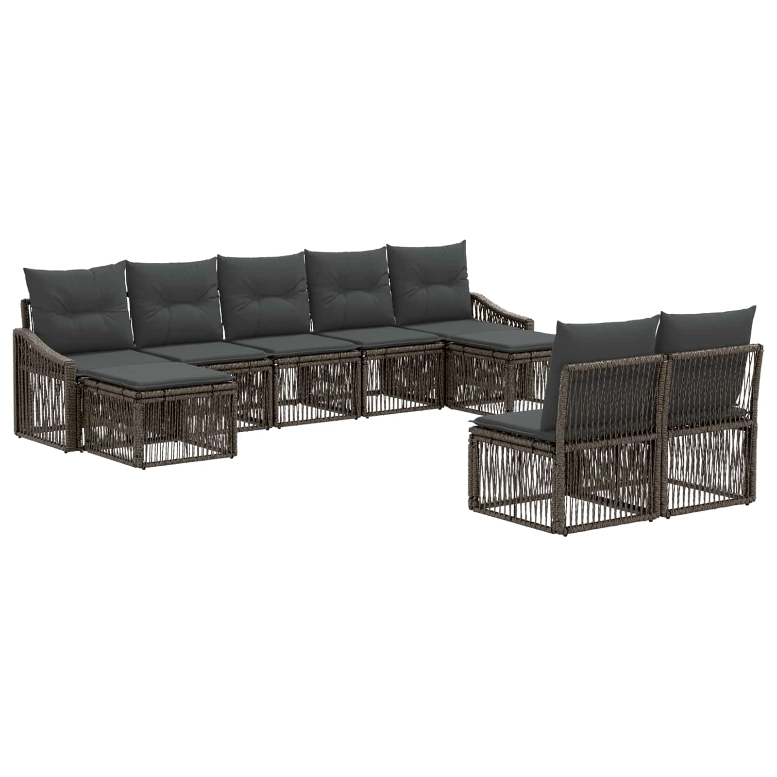 Ensemble de canapé de jardin 9 pcs Gris polyrotin - XIOS