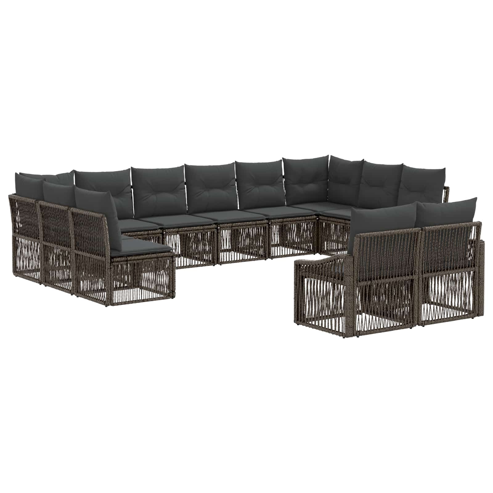 Ensemble de canapé de jardin 12 pcs Gris polyrotin - XIOS