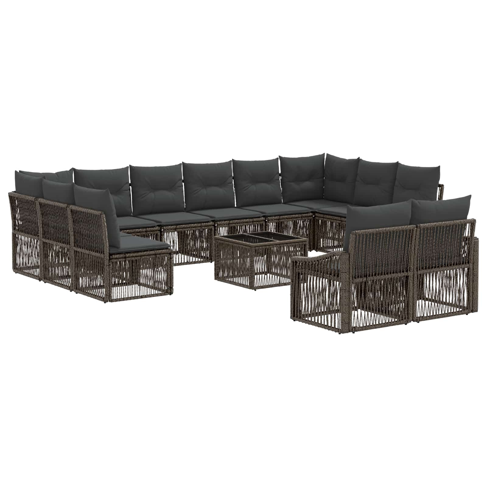 Ensemble de canapé de jardin 13 pcs Gris polyrotin - XIOS