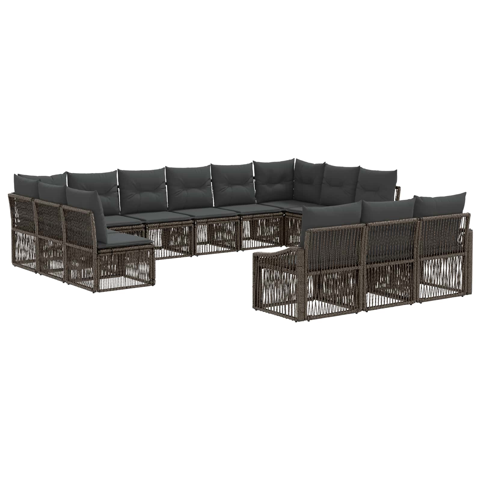 Ensemble de canapé de jardin 13 pcs Gris polyrotin - XIOS