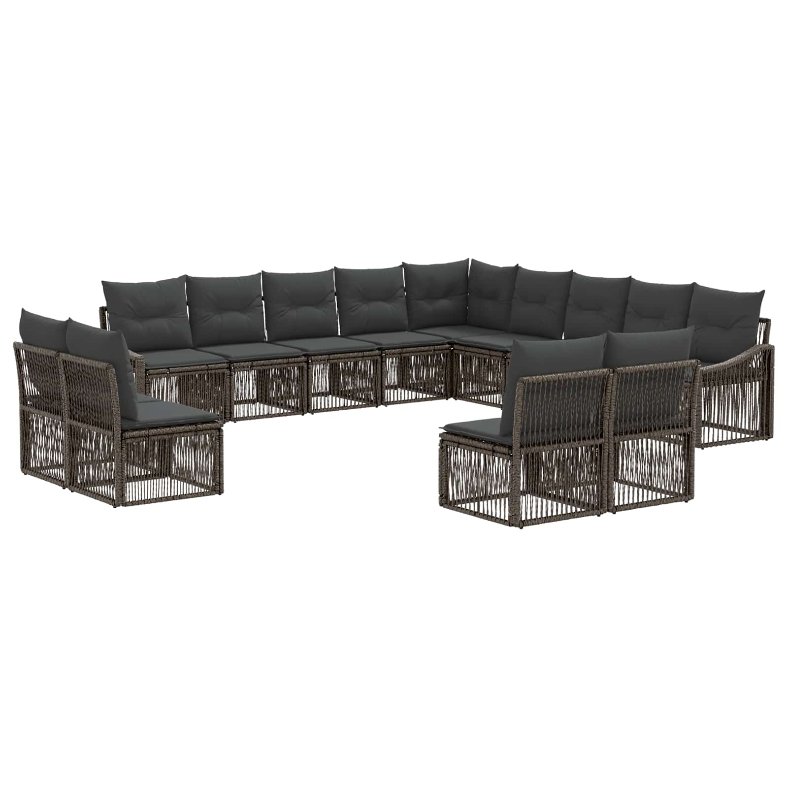 Ensemble de canapé de jardin 13 pcs Gris polyrotin - XIOS