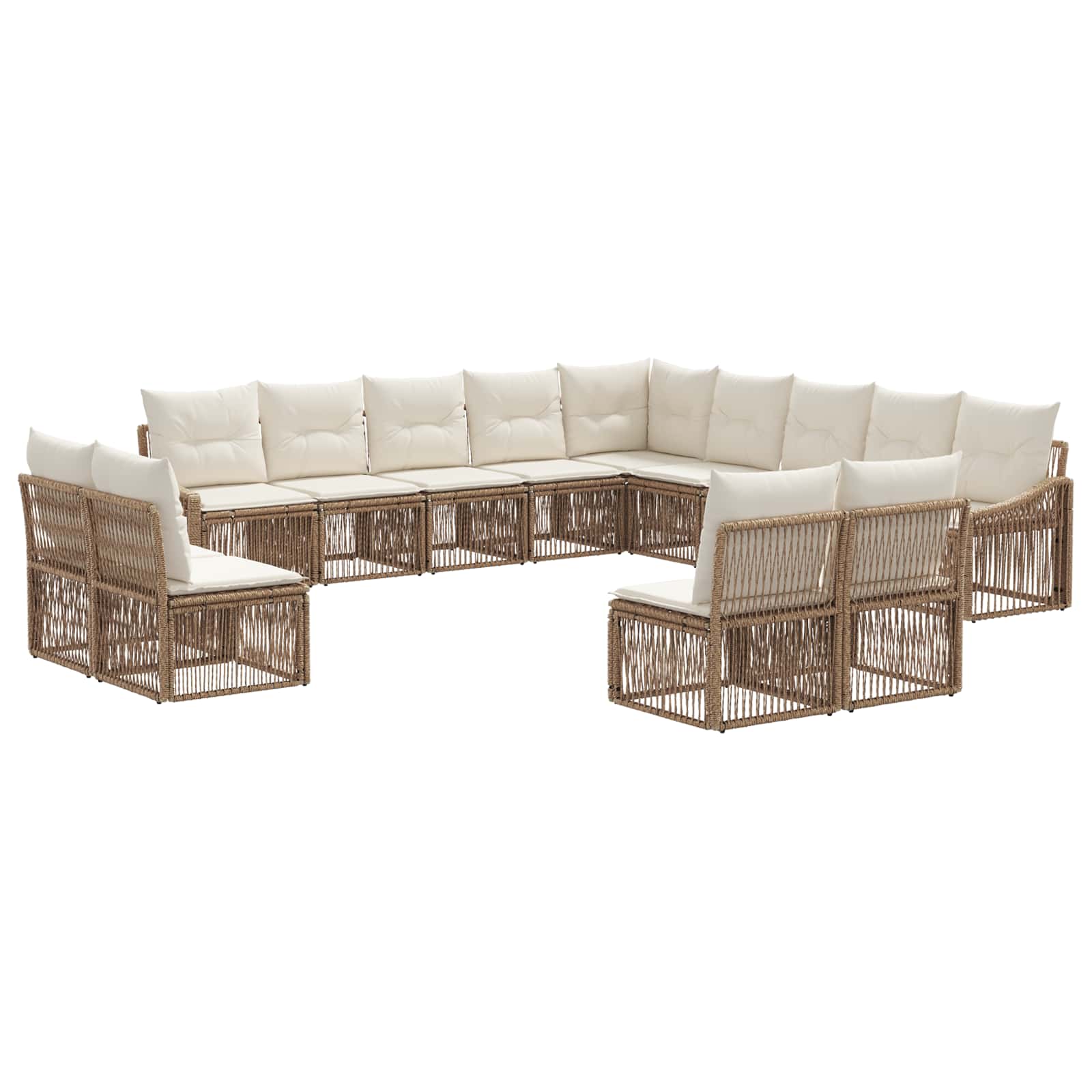 Ensemble de canapé de jardin 13 pcs Beige polyrotin - XIOS