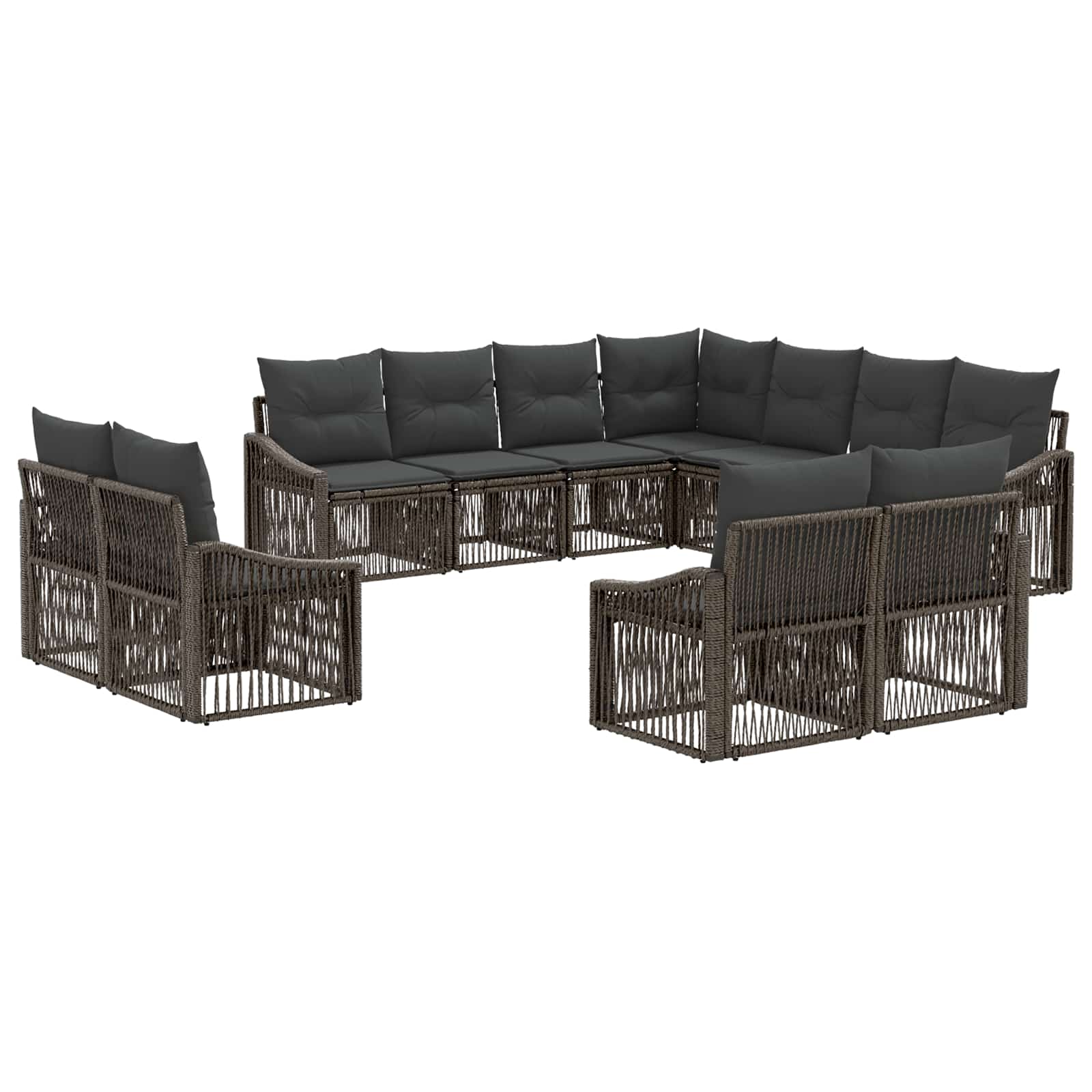 Ensemble de canapé de jardin 11 pcs Gris polyrotin - XIOS